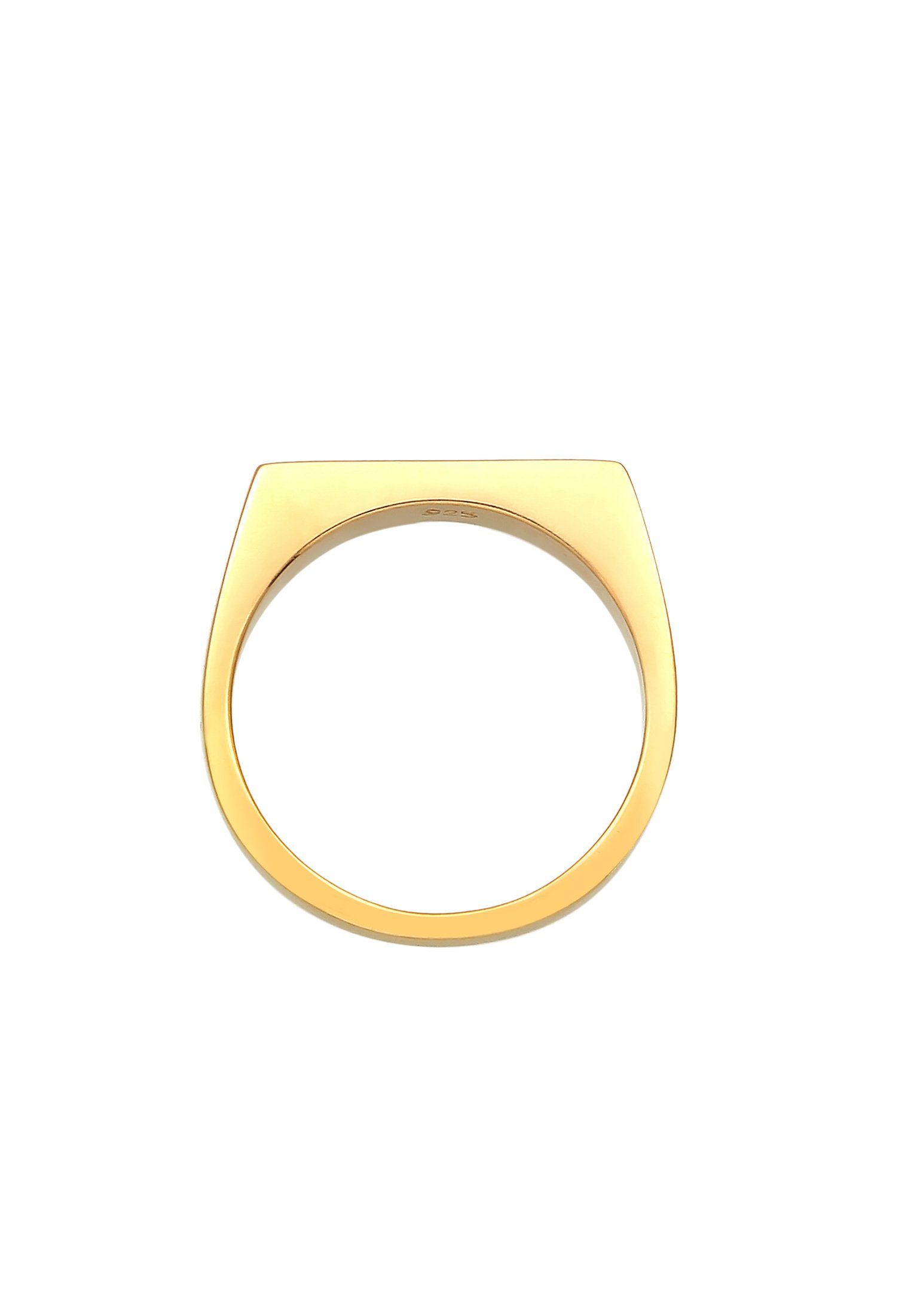 Elli 925 Gold Silber Rechteck Ring Siegelring Siegelring Pinky