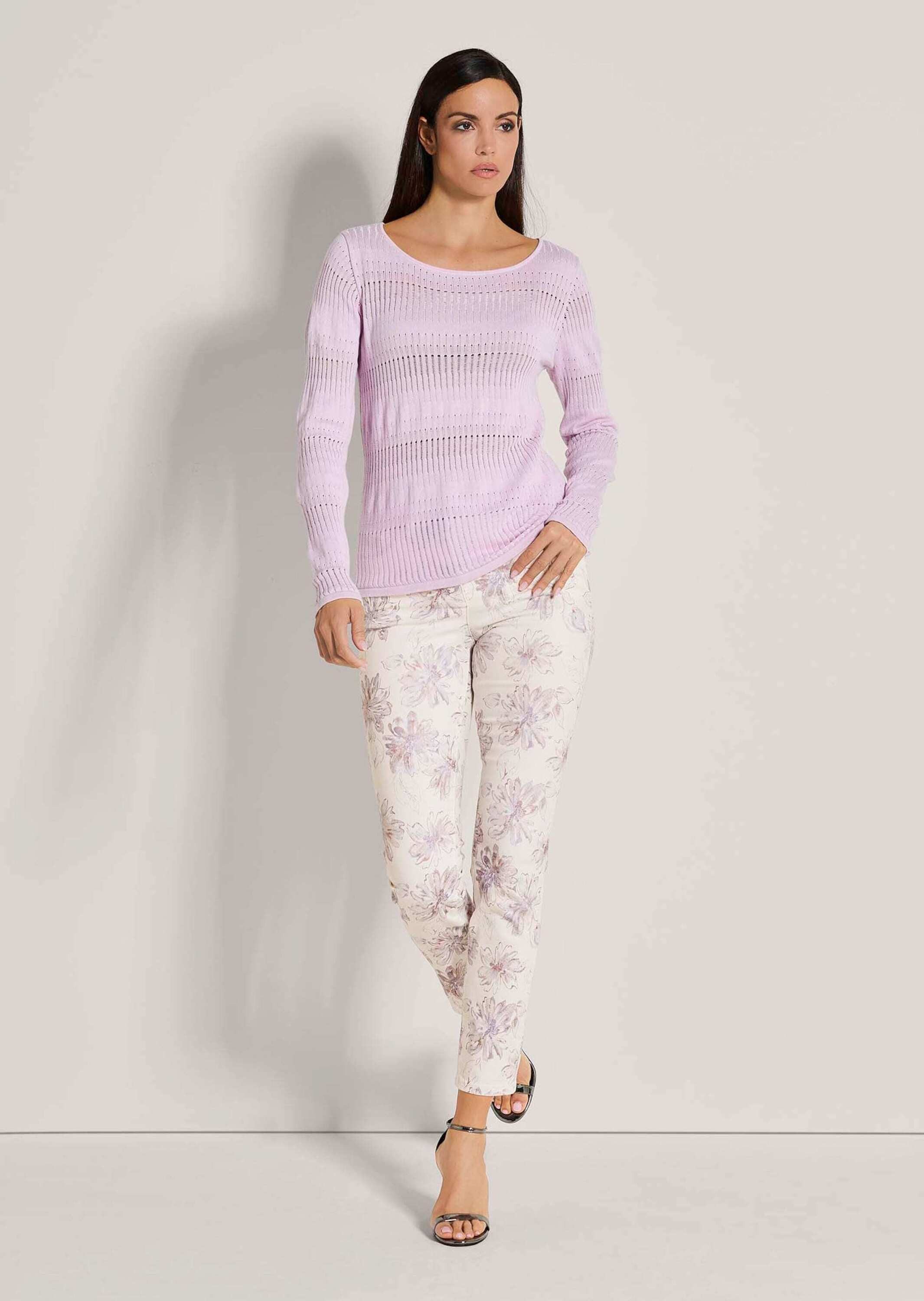 MADELEINE Strickpullover Rundhals-Pullover im Muster-Mix