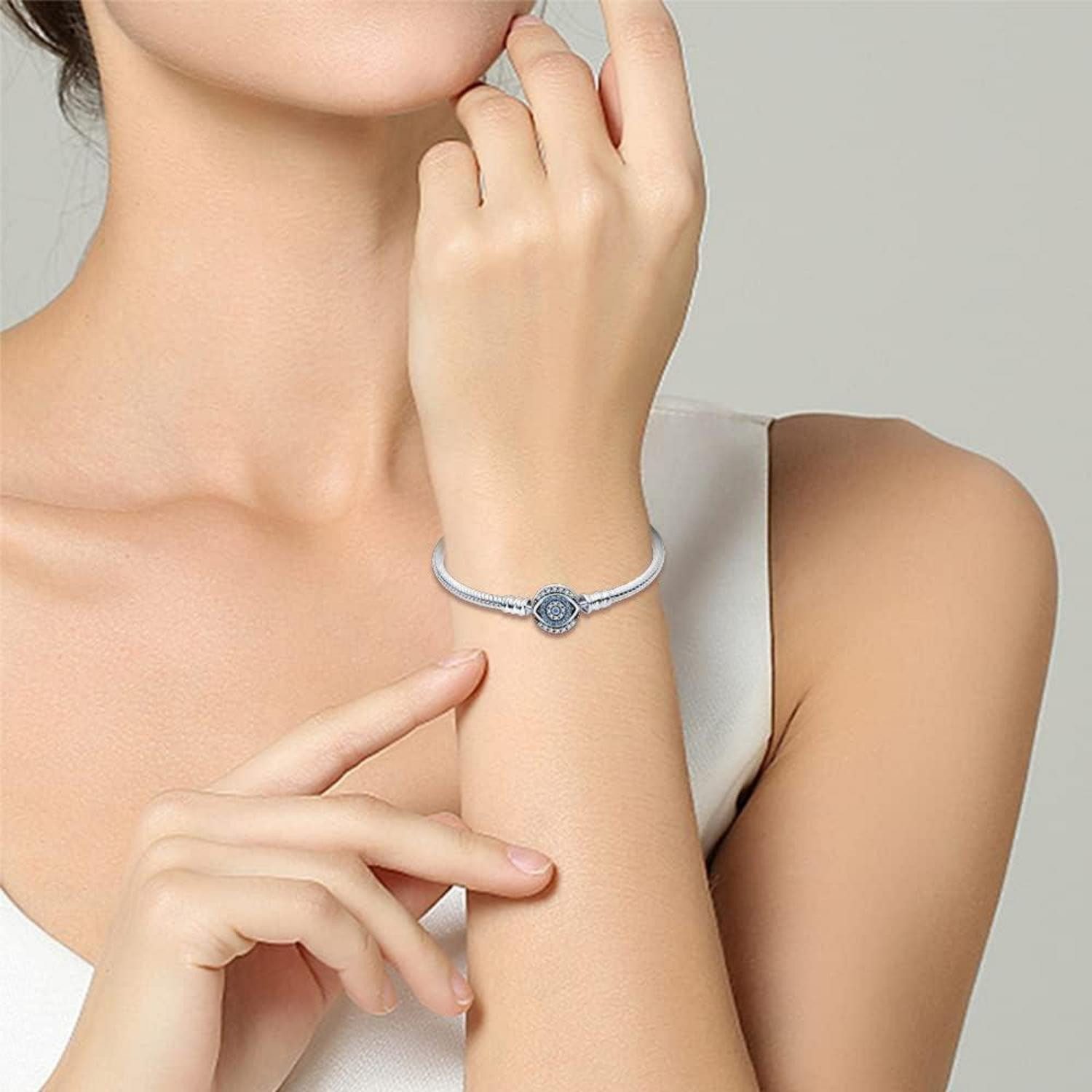 LuxusKollektion Charm-Armband Gliederarmband Charm Schlangen 925 Silber SL-288 7.9 in 20 cm