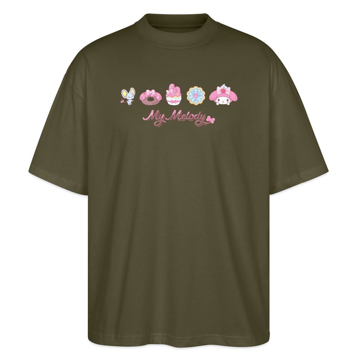 T-Shirt My Melody Mit Flat Und Gebäckstücken Oversize Unisex T-Shirt