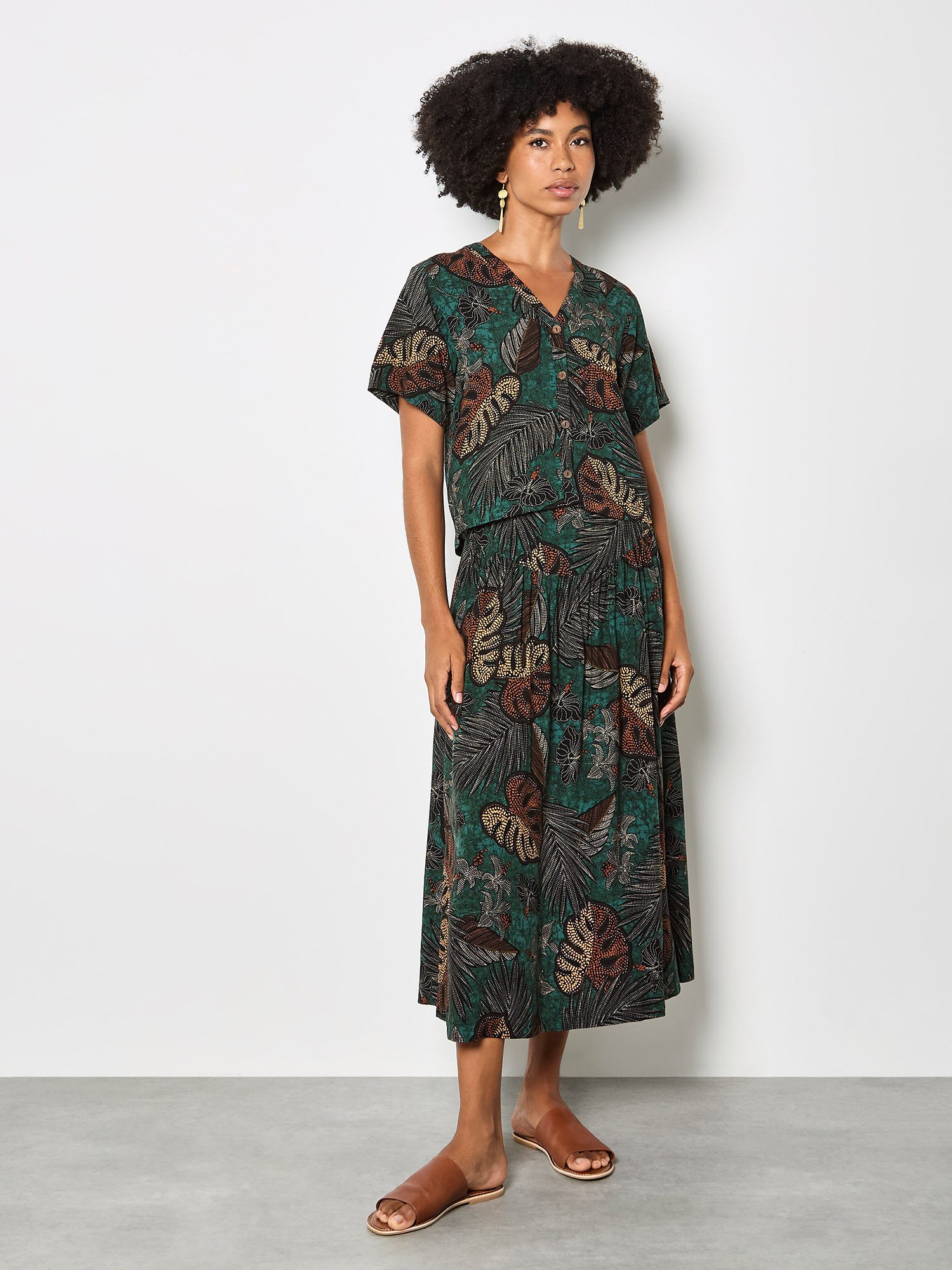 Apricot Klassische Bluse Hemdbluse . Druck