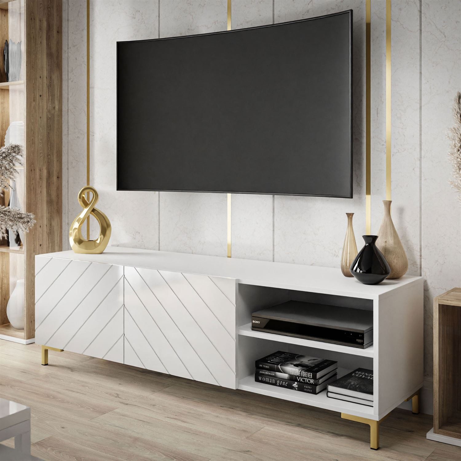 Lookway TV-Schrank VIRGINIA mit glänzend weißer günstig online kaufen