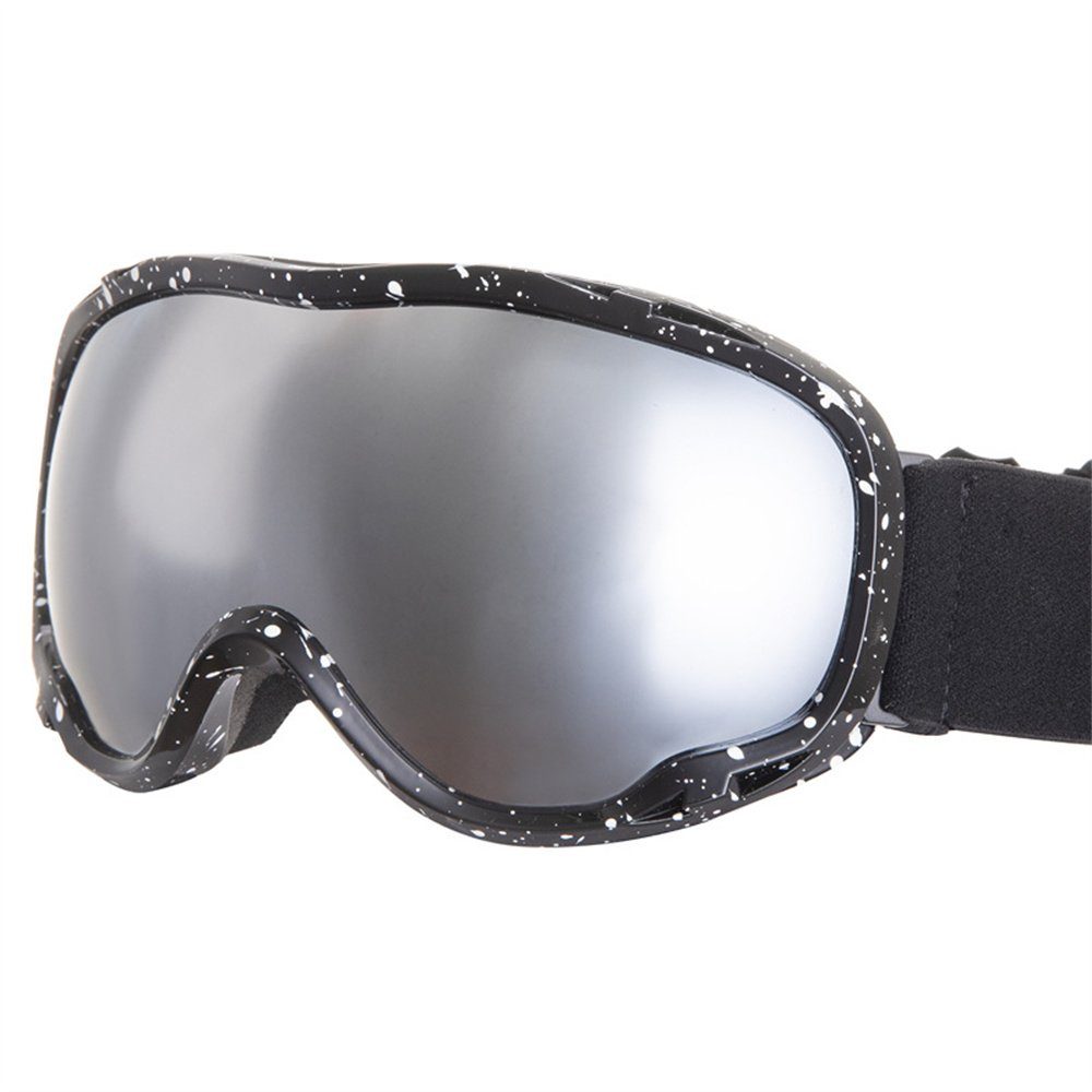 Rouemi Skibrille Skibrille für Erwachsene, sphärische Anti-Beschlag-Skibrille Silberfarben