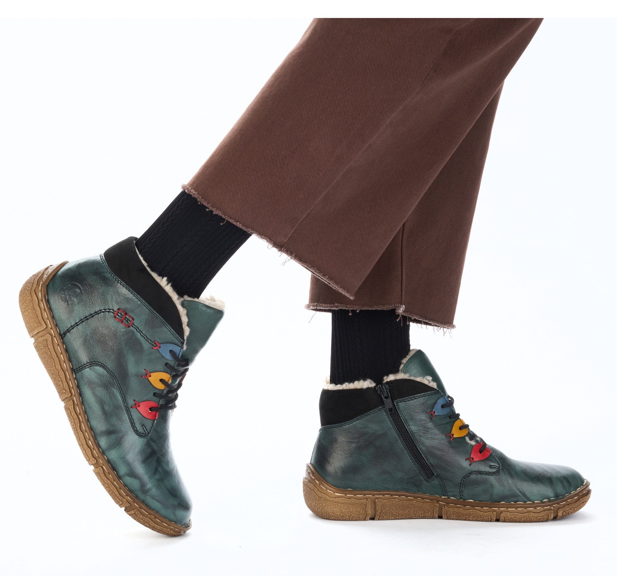 Rieker Winterboots Schnürboots, Stiefelette mit gepolstertem Schaftrand