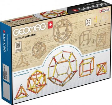 Geomag™ Magnetspielbausteine GEOMAG SPECIALEDITION - Leonardo Magnetische Geometrie - Leonardo Da Vinci - 67-teilige - Box Lernspielzeug für Kinder, (Packung, Bausteine)