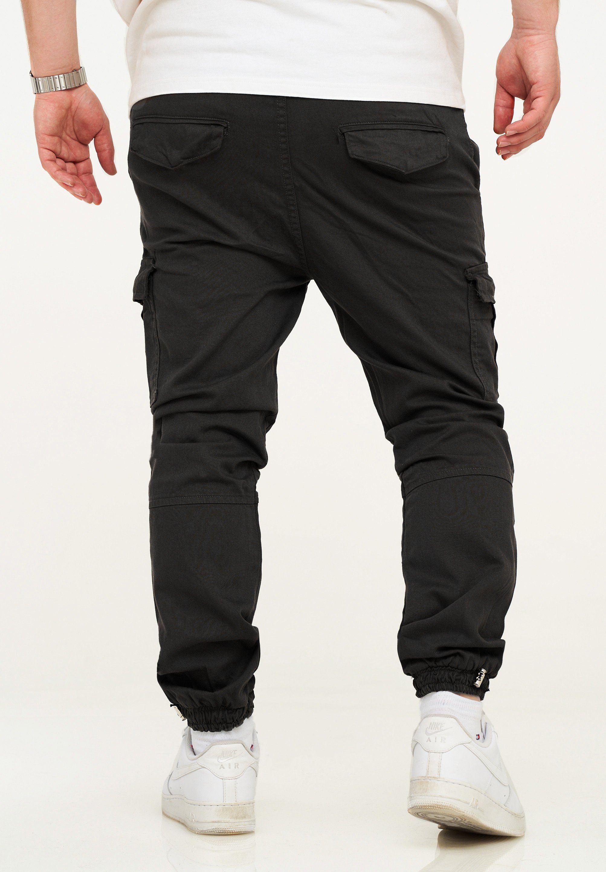 mit elastischem Jogger-Hose MPQUITO Schwarz SOULSTAR Bund Cargohose