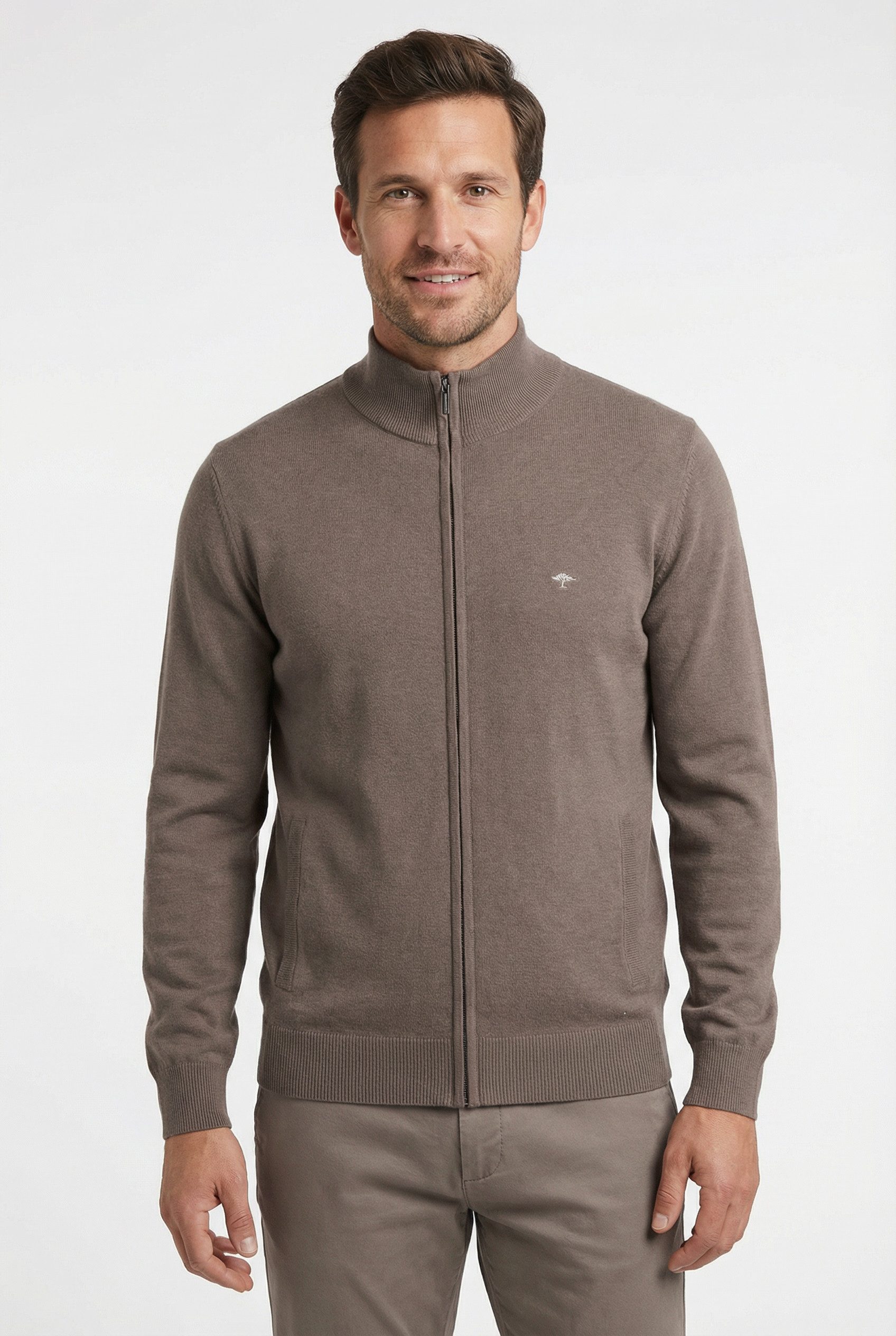 FYNCH-HATTON Strickjacke bequeme Passform, mit Stehkragen, mit Eingrifftaschen