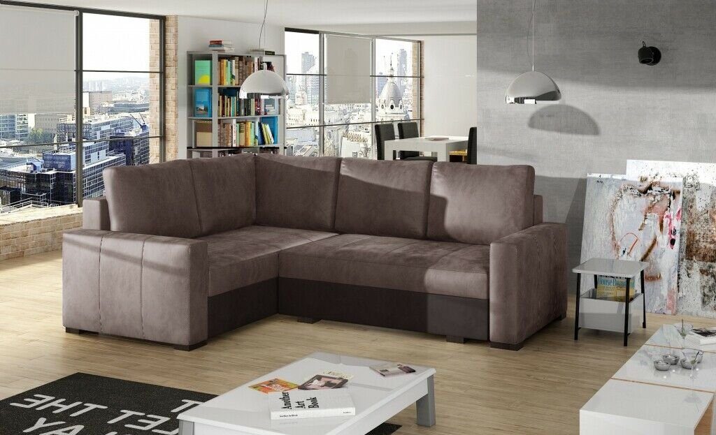 JVmoebel Ecksofa Ecksofa L Form Sofa Couch Polster Ecksofas Wohnlandschaft, Made in Europe Braun