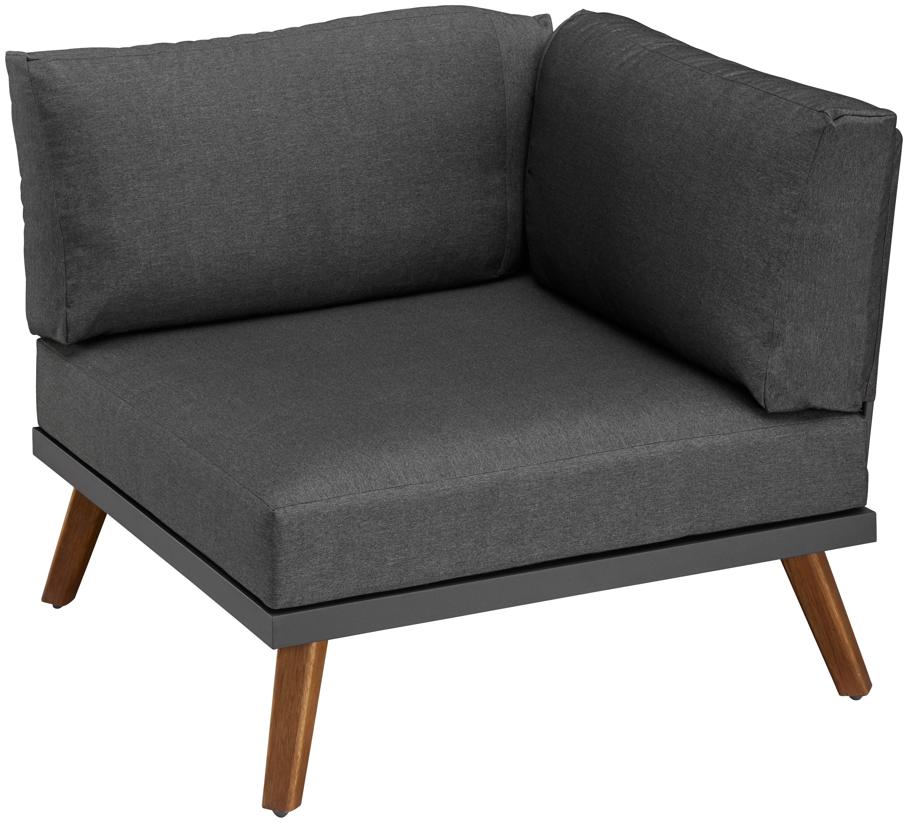 MERXX Gartenlounge-Set Athen, (15-tlg., 1x Eckbank, 1x Tisch 95x95 cm, inkl. Sitz- und Rückenkissen), Aluminiumgestell mit Akazienholz, FSC 100%, Unser Dauertiefpreis