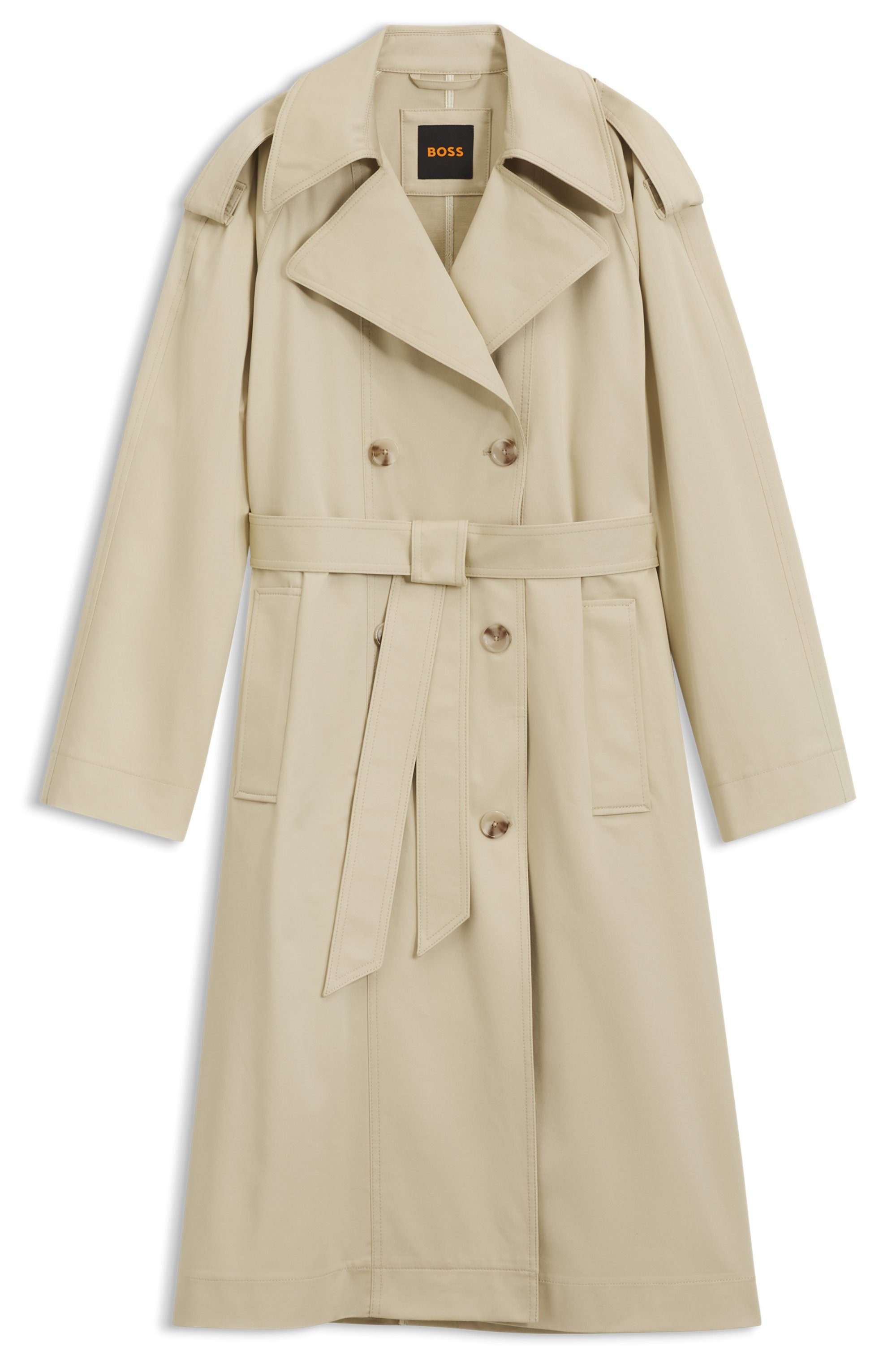 BOSS ORANGE Trenchcoat Carelli Premium Damenmode mit wasserabweisendem Finish, Relaxed Fit
