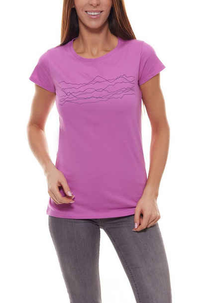 LACD Rundhalsshirt »LACD Miracle T-Shirt farbenfrohes Sommer-Shirt T-Shirt für Damen Bio Baumwolle Kurzarm-Shirt Pink«