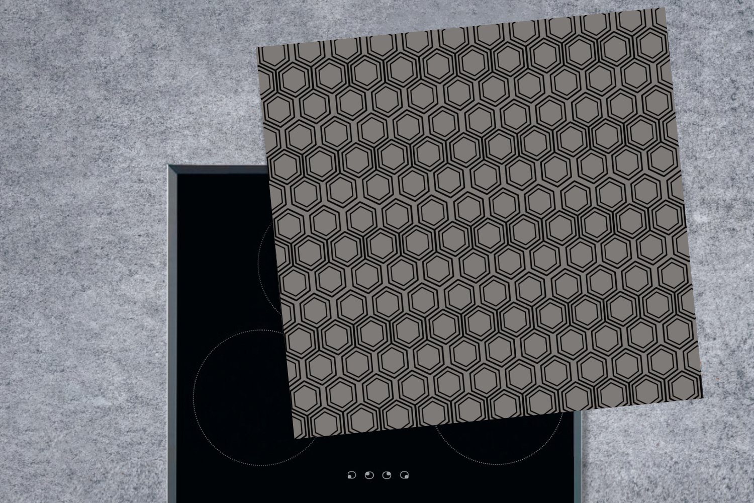 Linie, tlg), cm, Arbeitsplatte Muster für Herdblende-/Abdeckplatte Ceranfeldabdeckung, Vinyl, Sechseck MuchoWow - küche (1 78x78 -