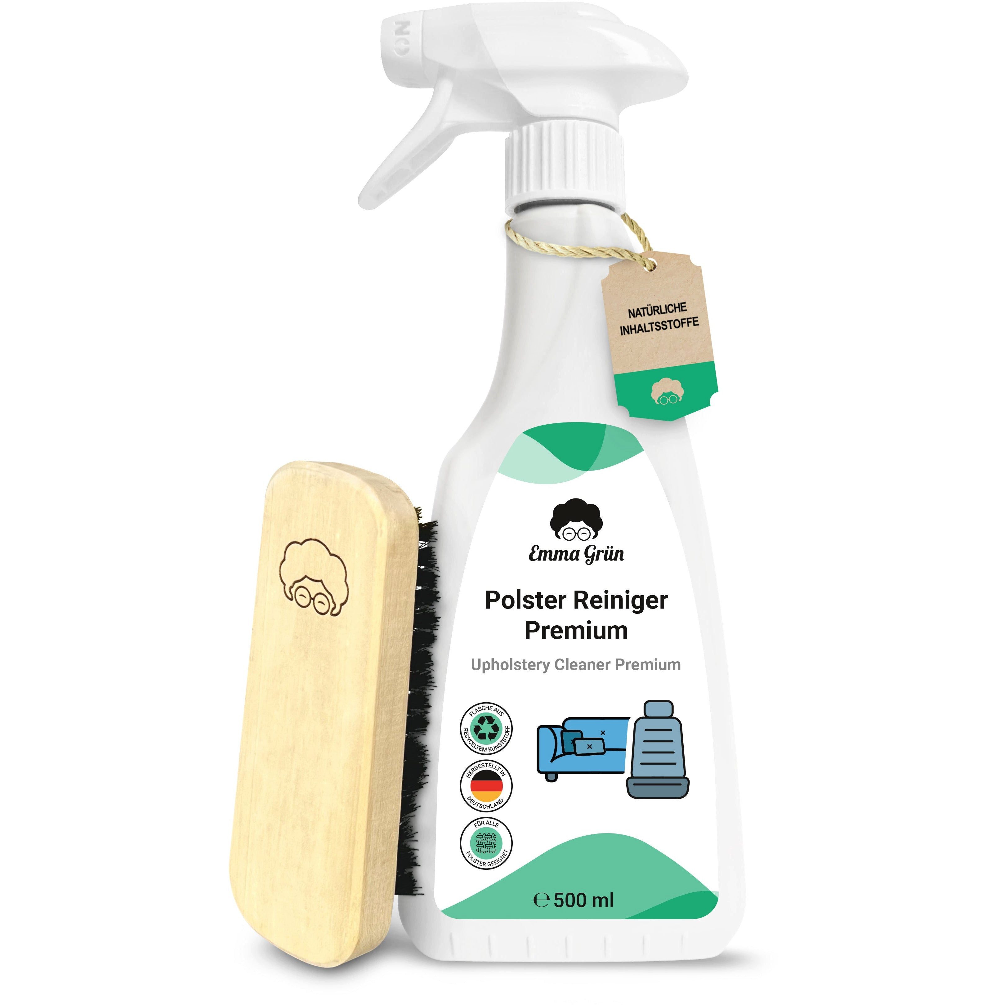 Emma Grün Premium Polsterreiniger 500 ml mit Polsterbürste