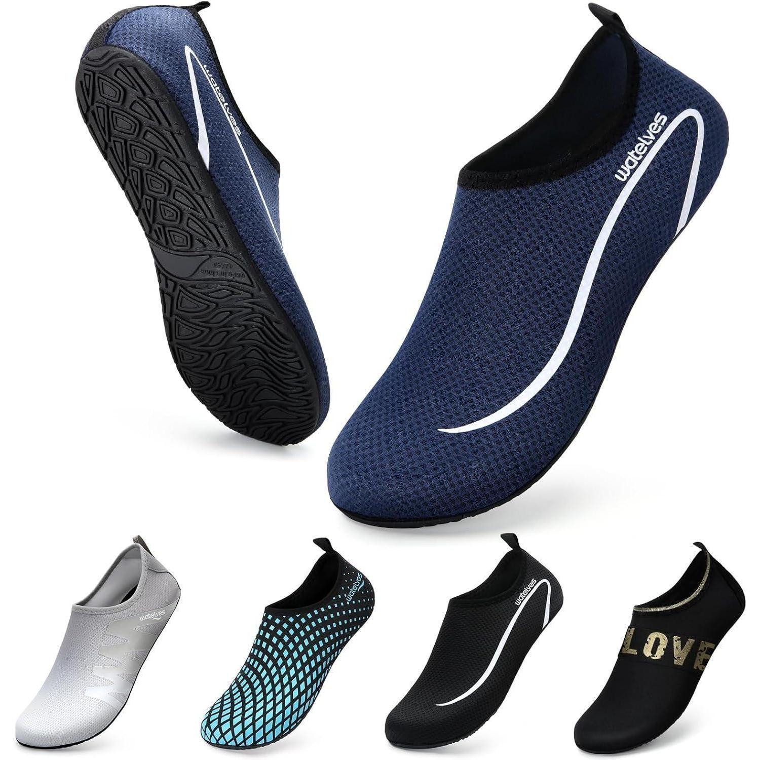 LuxusKollektion Wasserschuhe Aquaschuhe Badeschuhe Damen 38 39 EU A Linie Dunkelblaue Wasserschuh