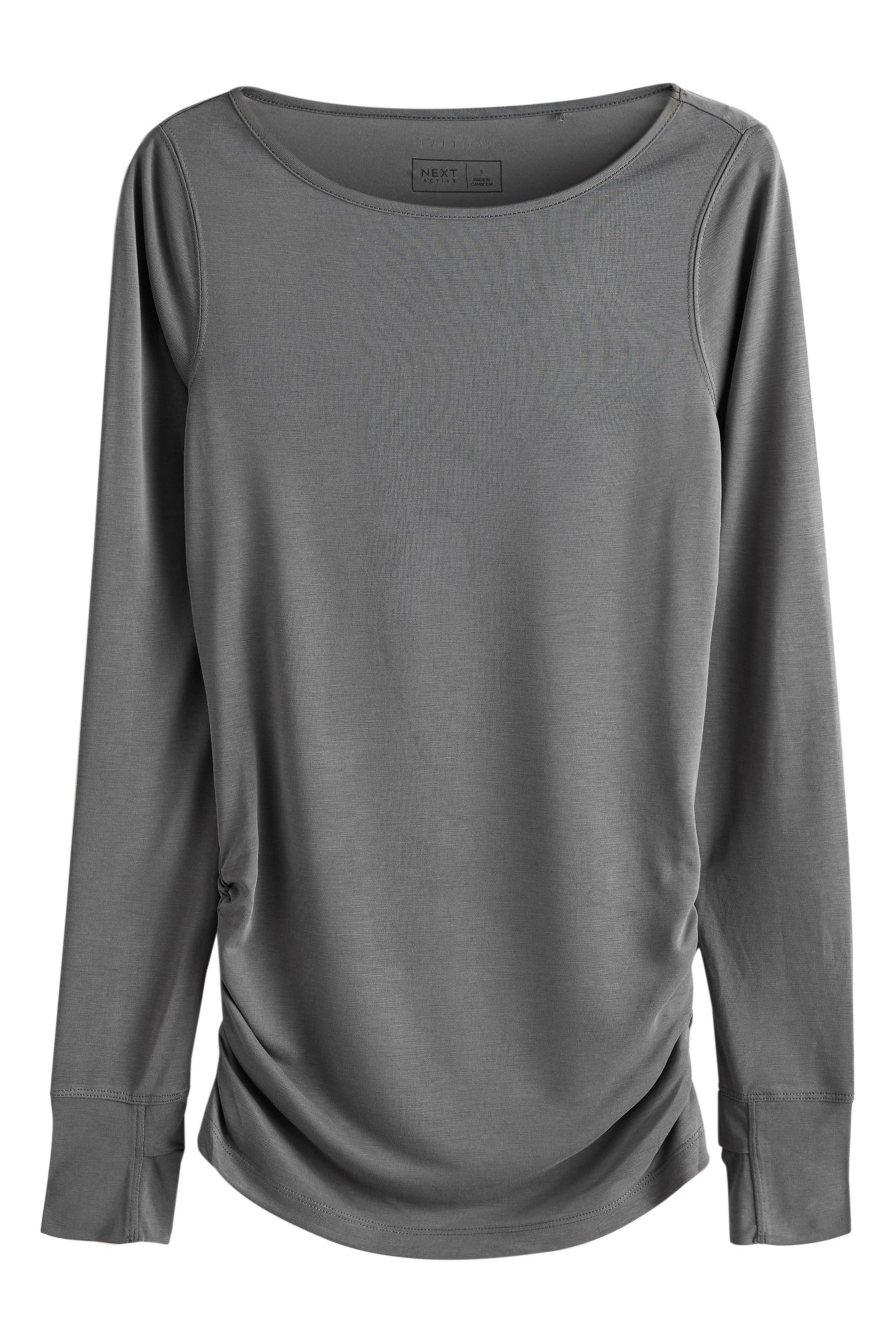 Langarmshirt Leichtes Active Langarmoberteil mit Raffung