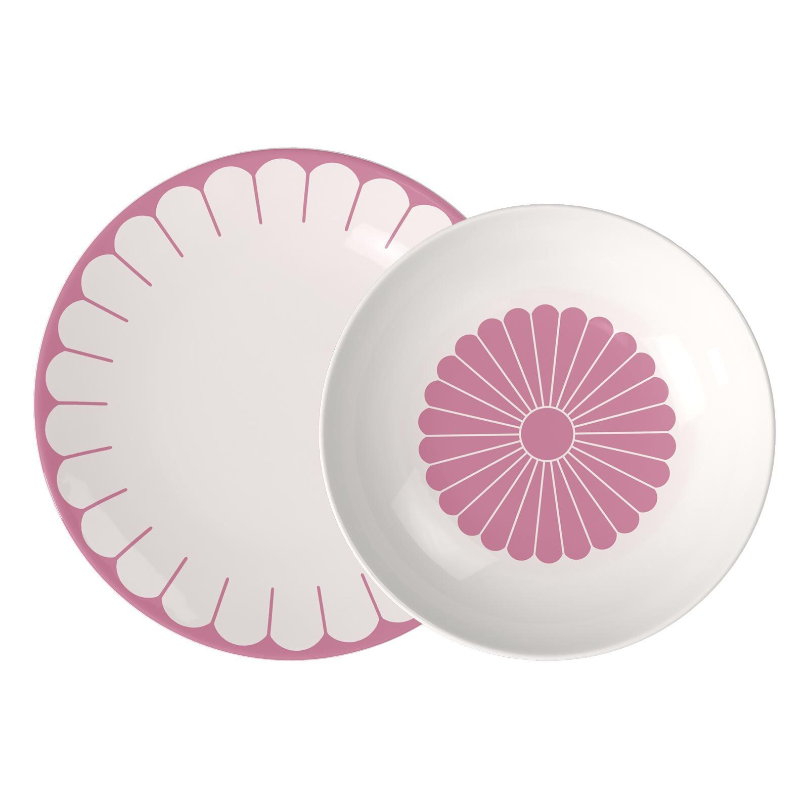 Villeroy & Boch Tafelservice Fleur Couleur Tafelservice 12er Set (12-tlg), 6 Personen, Porzellan