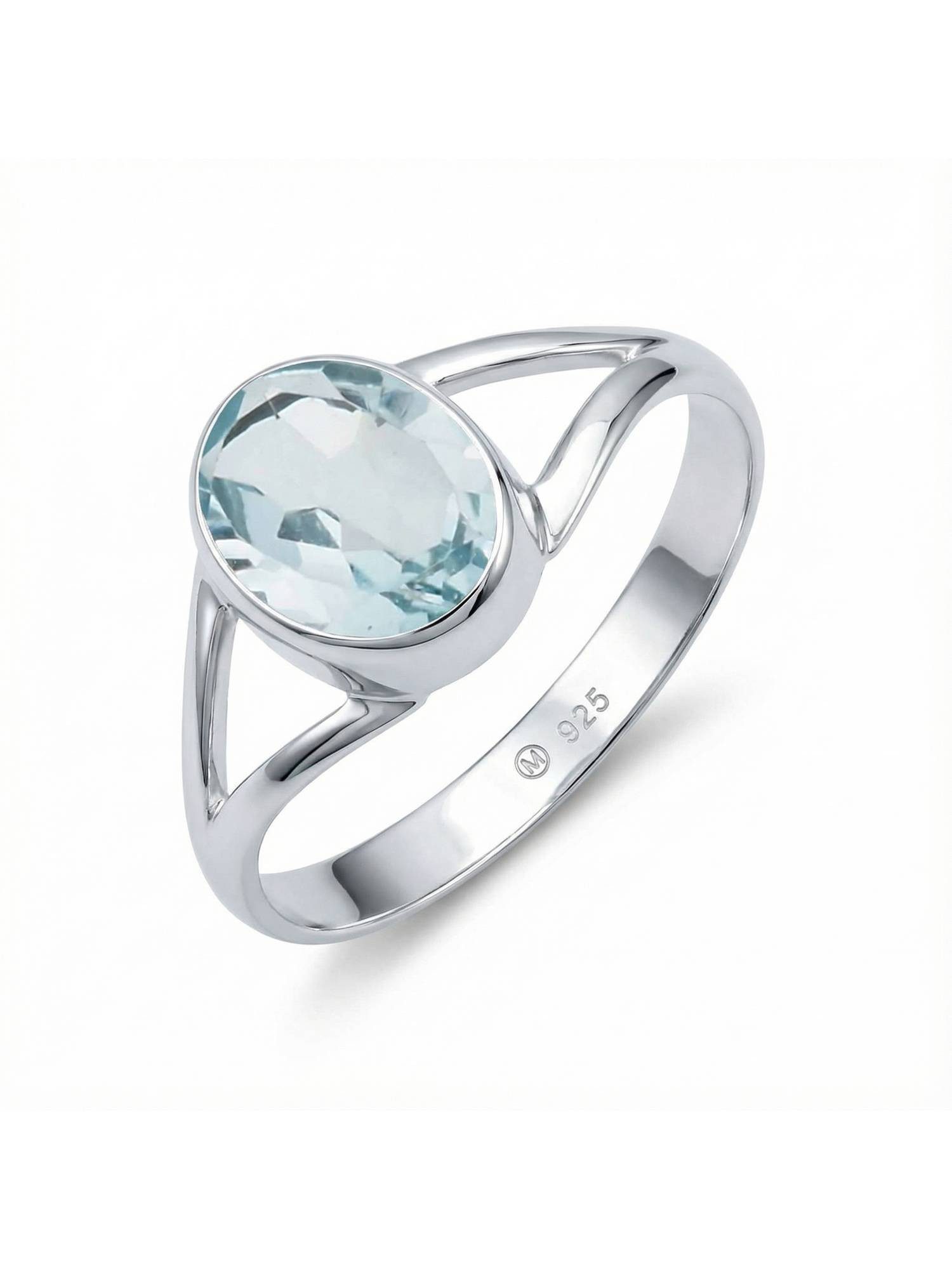 Silberring HARDIN aus 925 Silber mit blau Topas