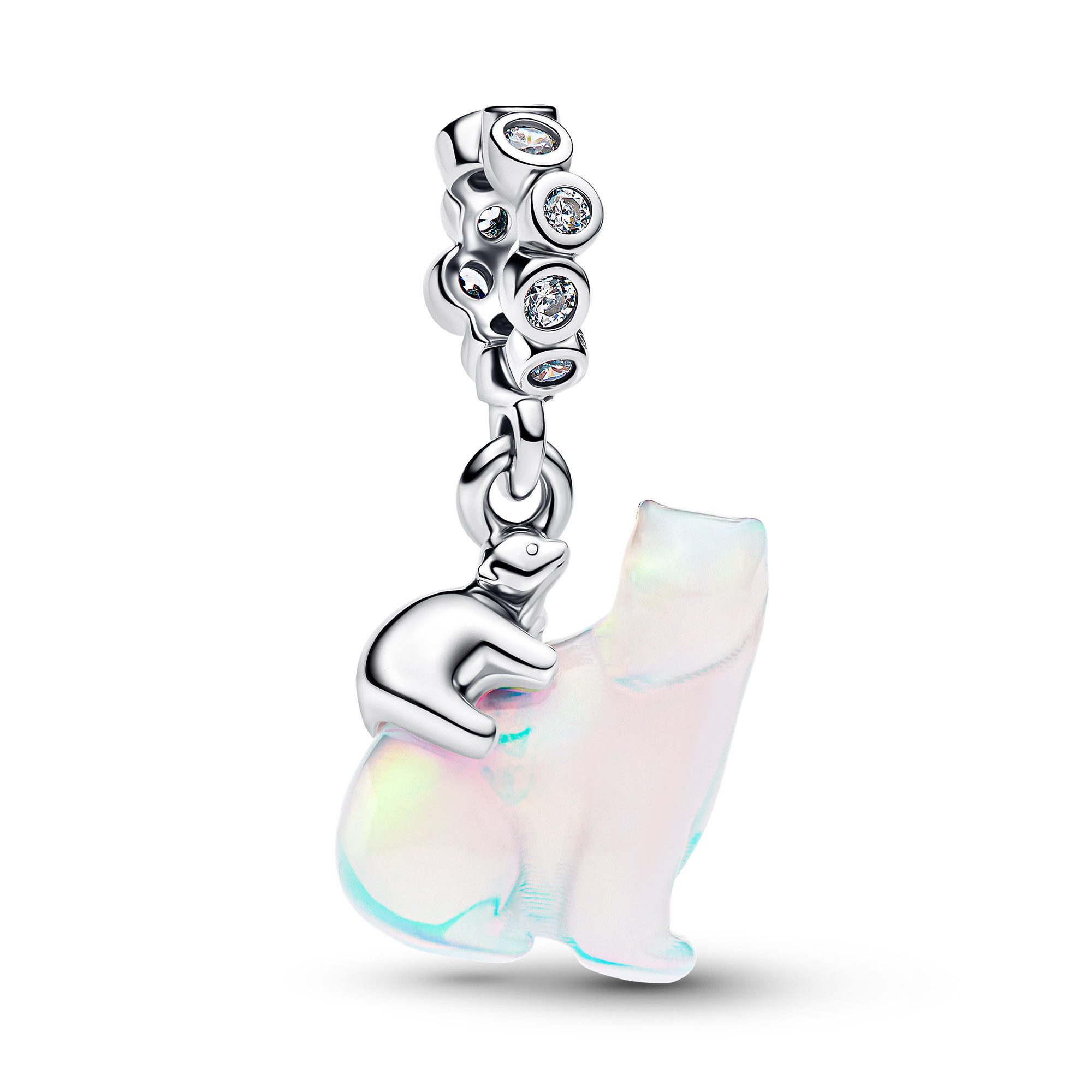 Kettenanhänger Silber Charm-Polarbär Mutter & Junges