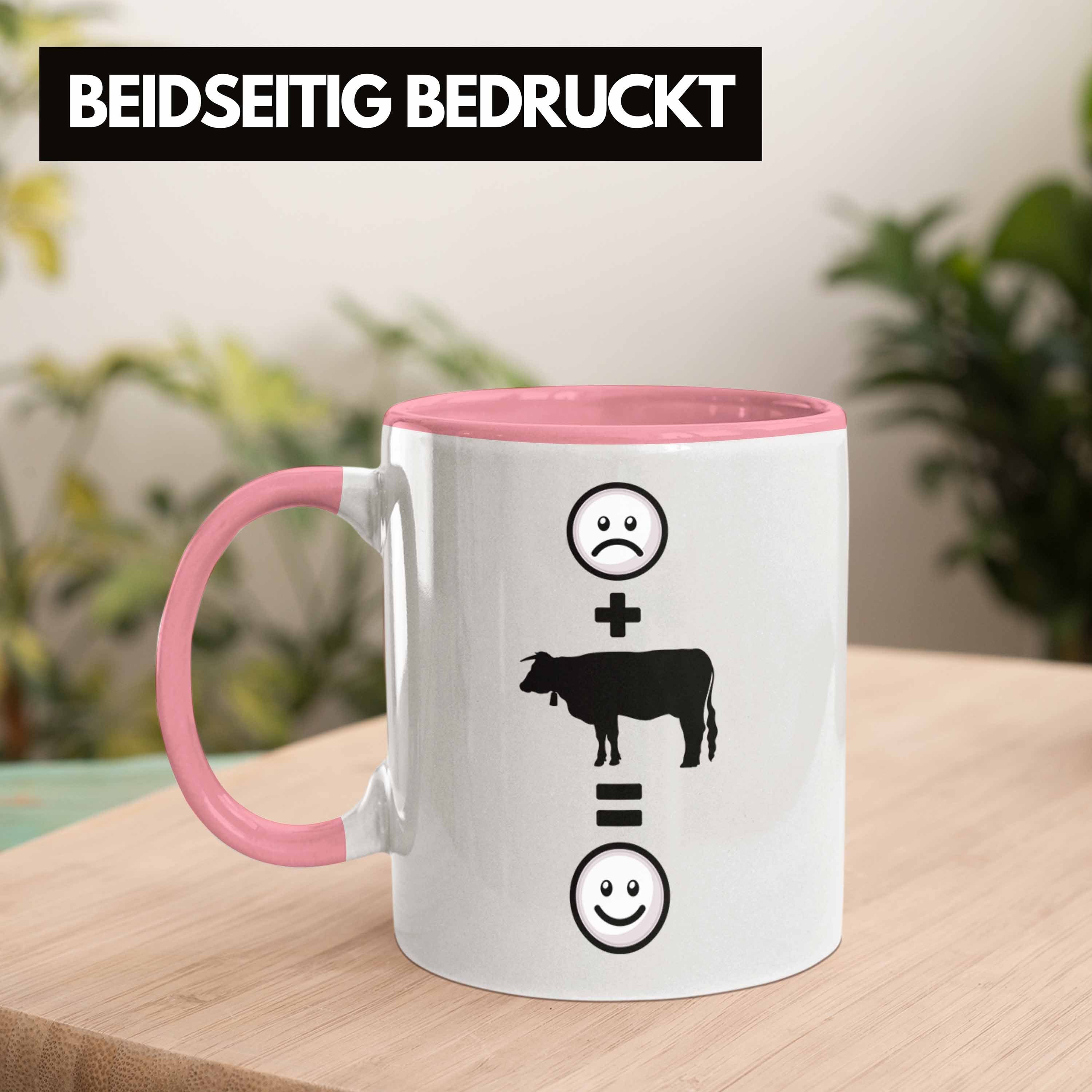 Landwirt Rinder :(Kuh) Rosa Geschenk Trendation Bauern für Kühe Lustige Tasse Tasse