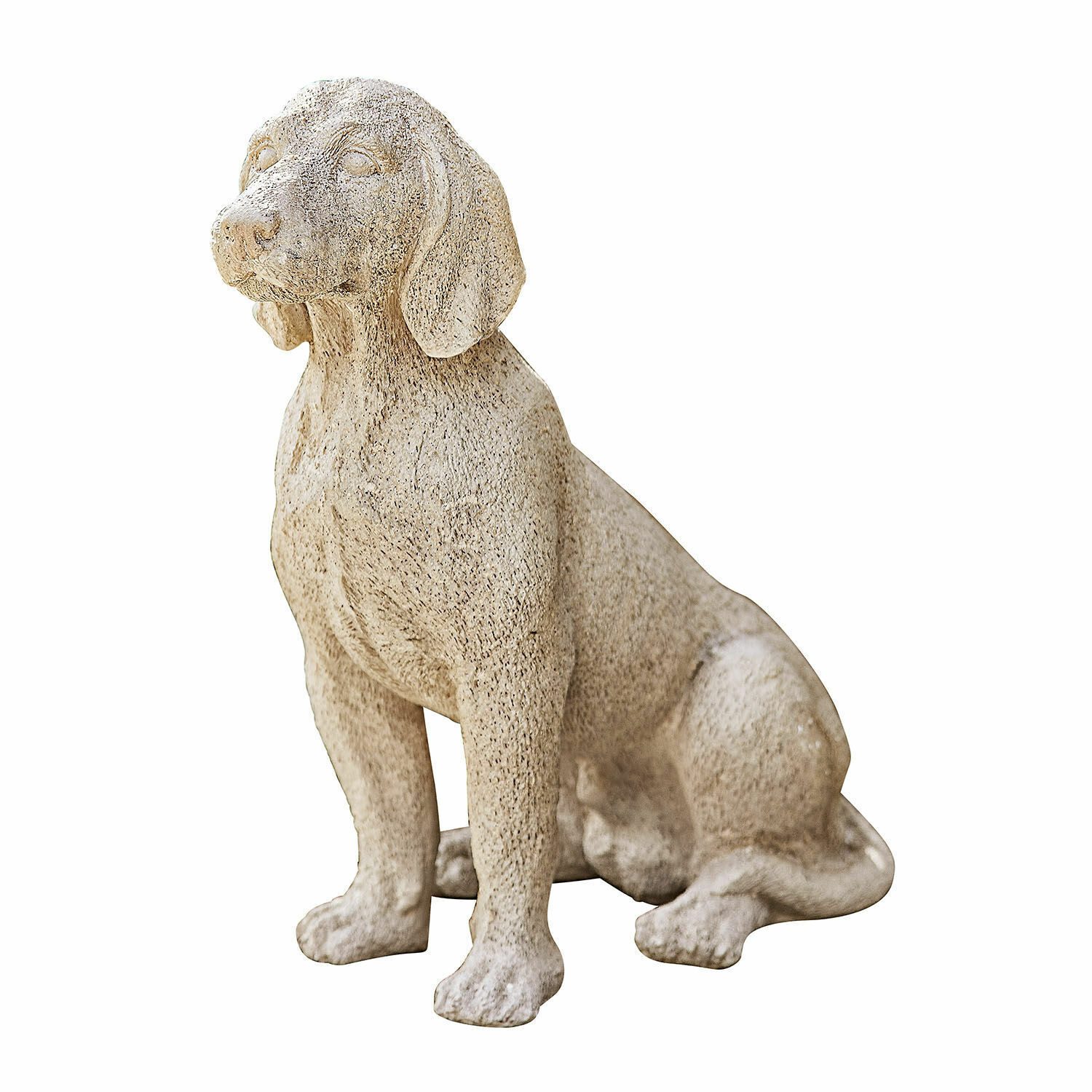 Tierfigur Deko-Hund Albinor antikweiß