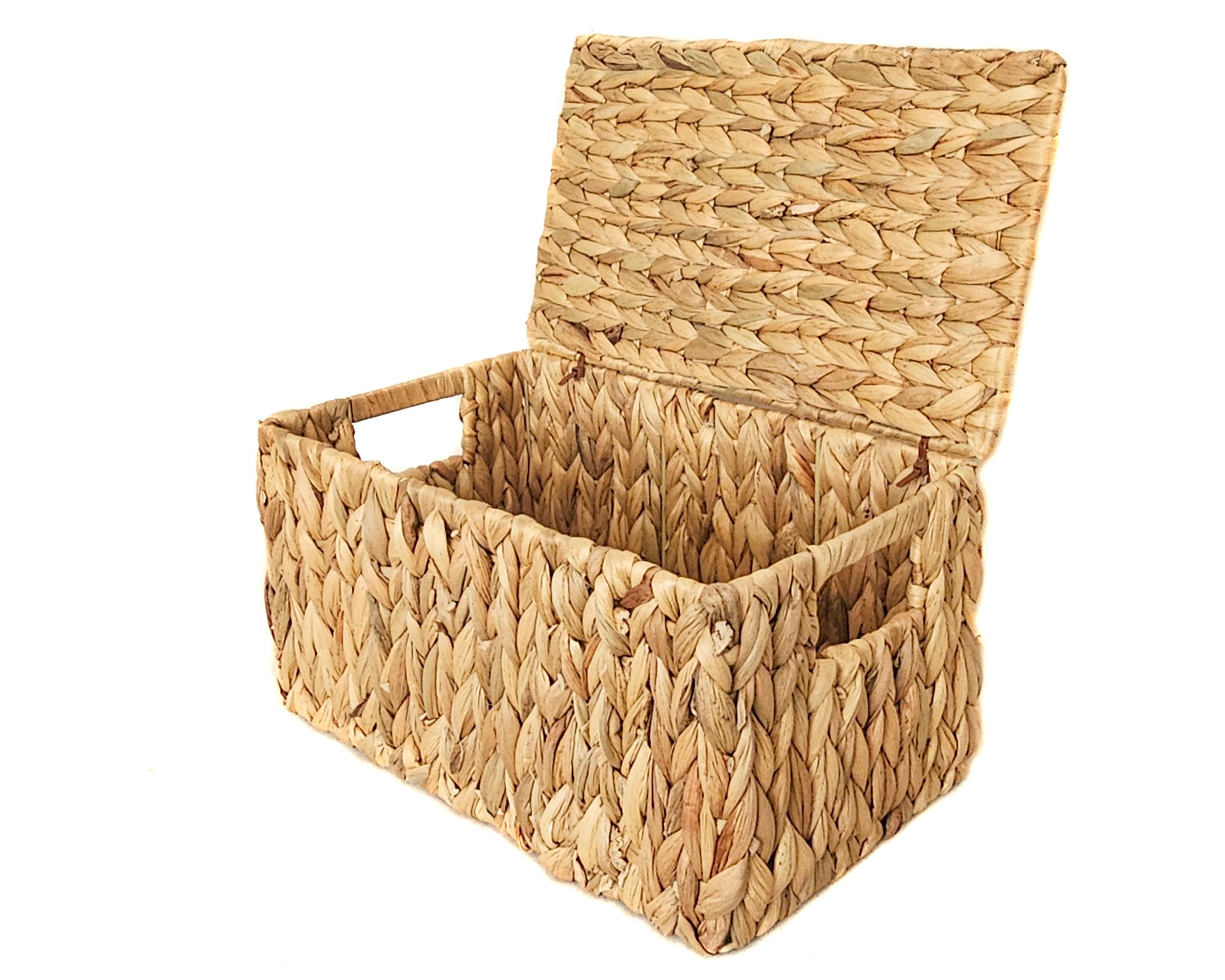 Yudu Aufbewahrungskorb Schrankkorb Regalkorb Ausbewahrungskorb mit Deckel Wasserhyazinthe