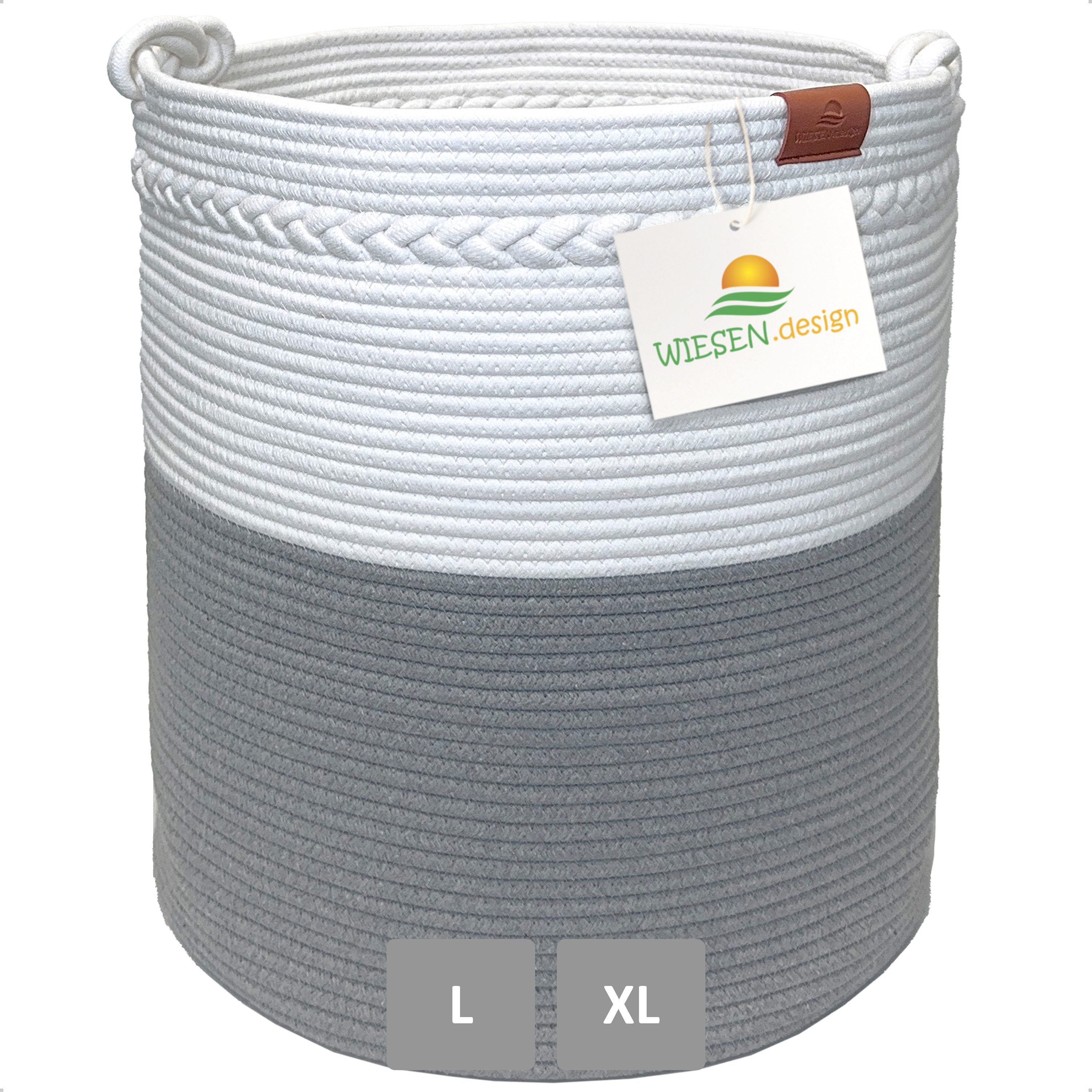 WIESEN.design Wäschekorb KNUT, Wäschekorb geflochten aus Baumwolle, faltbar günstig online kaufen
