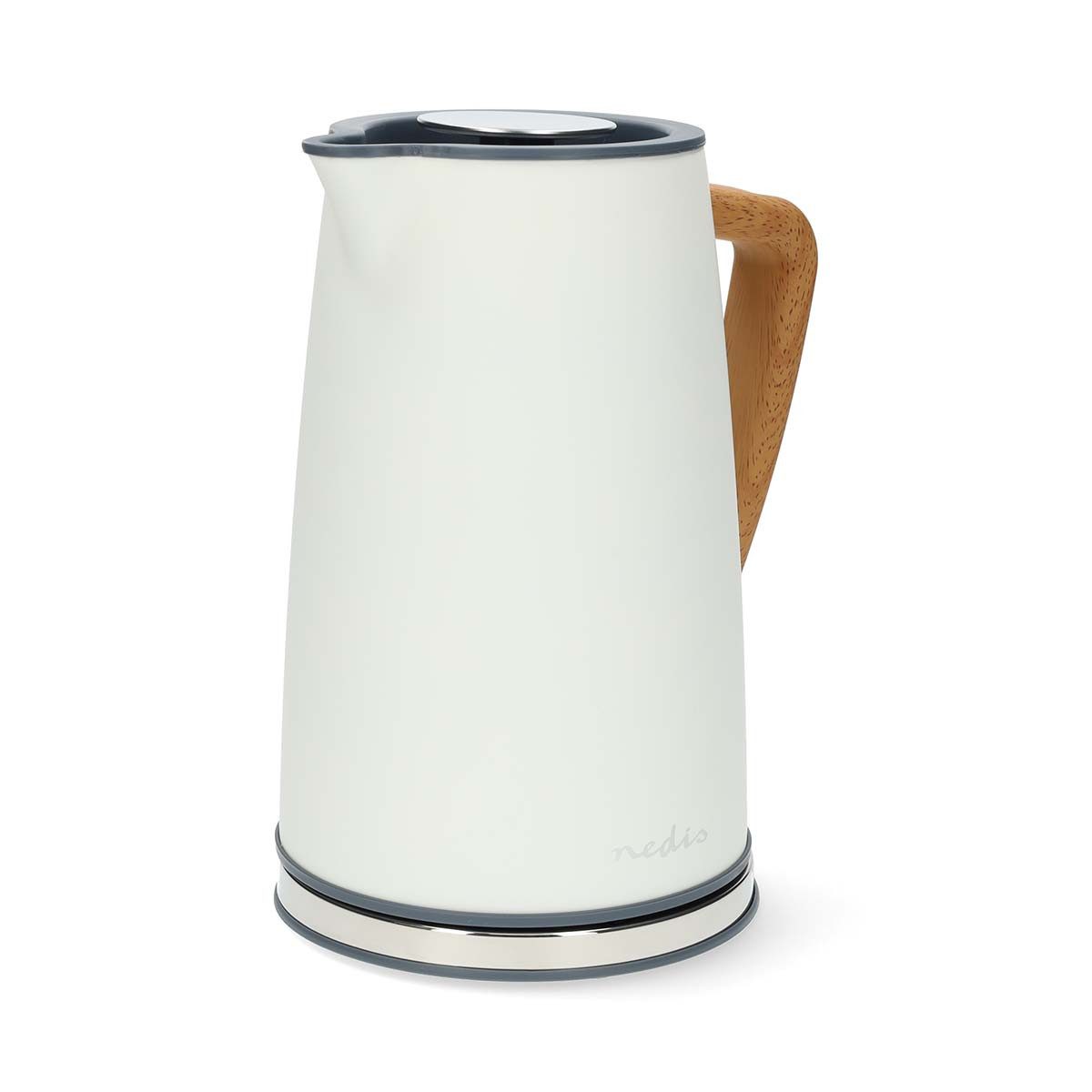 Nedis Wasserkocher KAWK510EWT, 2.7 l, 2200 W, 360° drehbar, verdecktes Heizelement, Trockengehschutz aktiviert