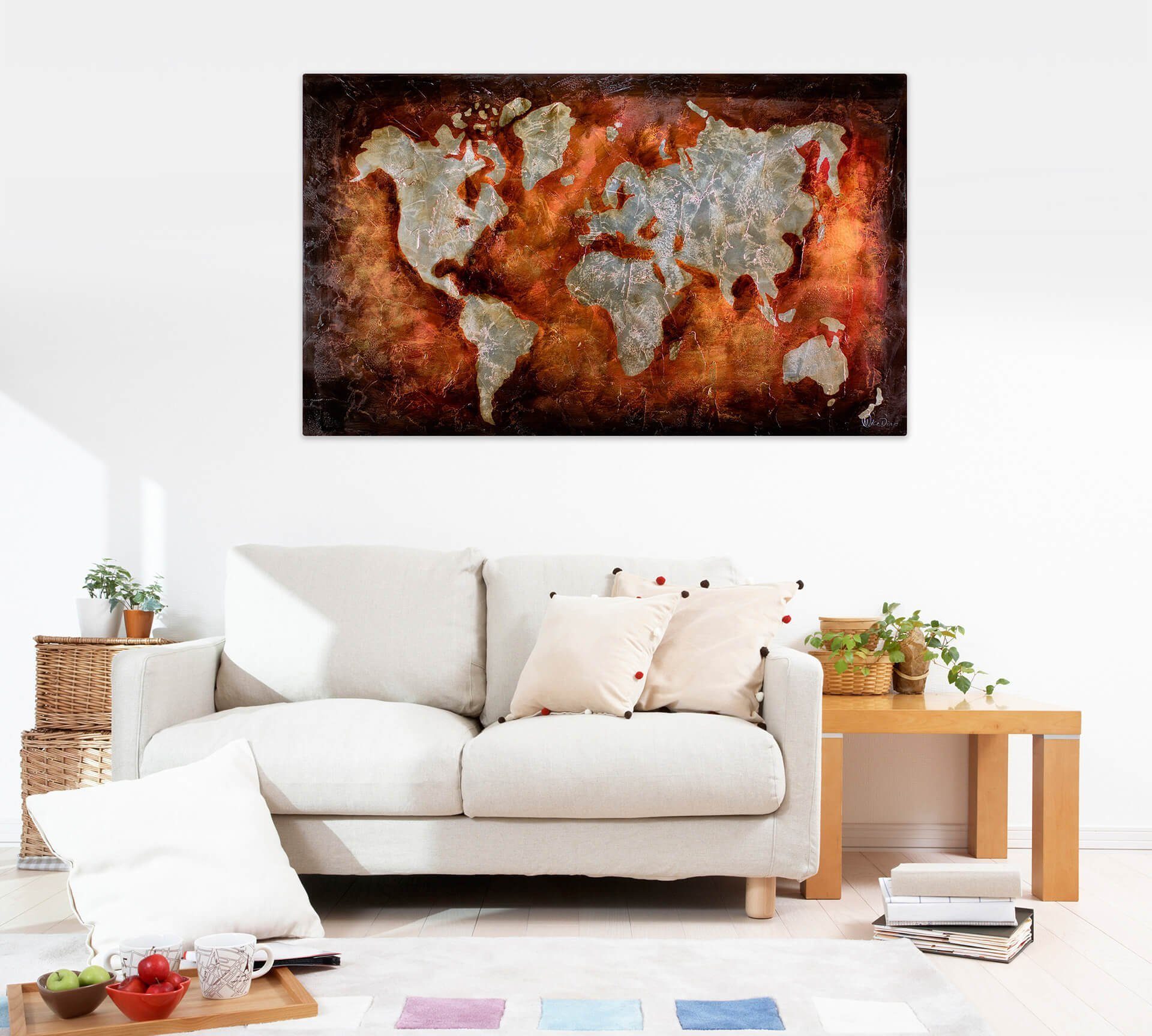 KUNSTLOFT HANDGEMALT Gemälde Journey is 120x80 a cm, Leinwandbild Wohnzimmer Life 100% Wandbild