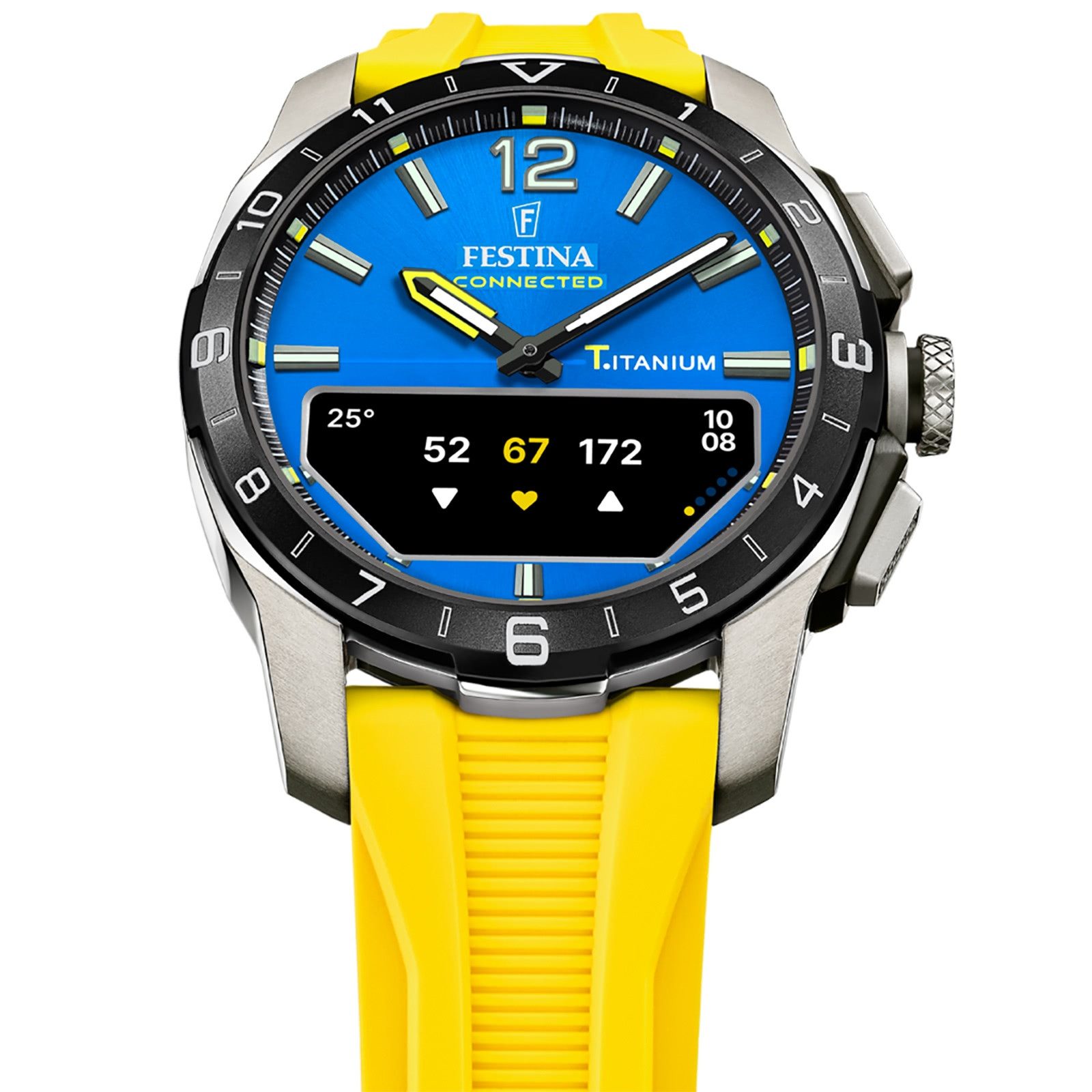 Festina Multifunktionsuhr Festina Herrenuhr Silikon gelb Festina, (Multifunktionsuhr), Herren Armbanduhr rund, Silikonarmband gelb