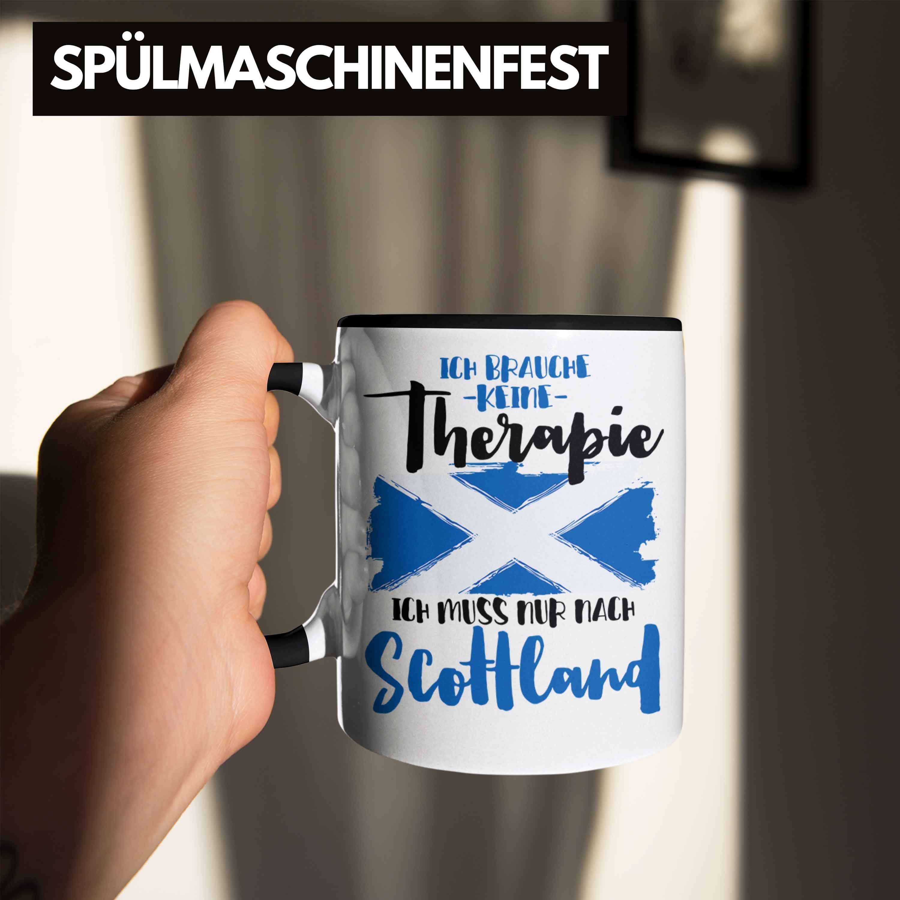 Trendation Tasse Schottland Geschenk Scottland Grafik Lustig Tasse Spruch Schwarz Geschenkidee