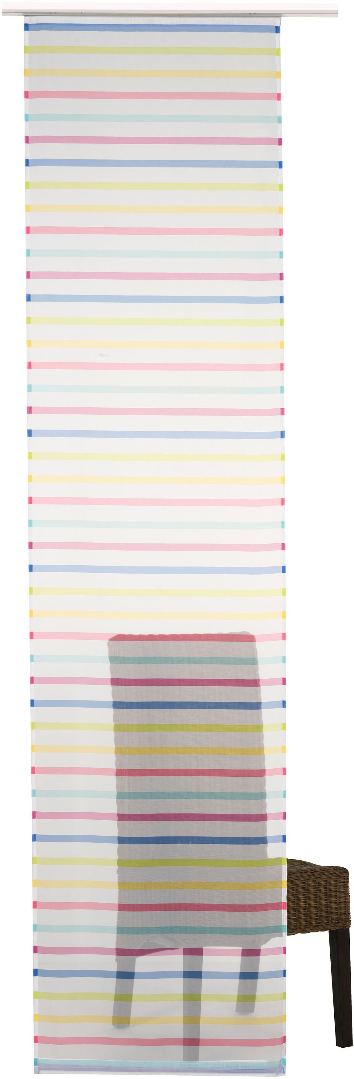 ELBERSDRUCKE Schiebegardine Feel Good (1 St), Klettband, transparent, Voile