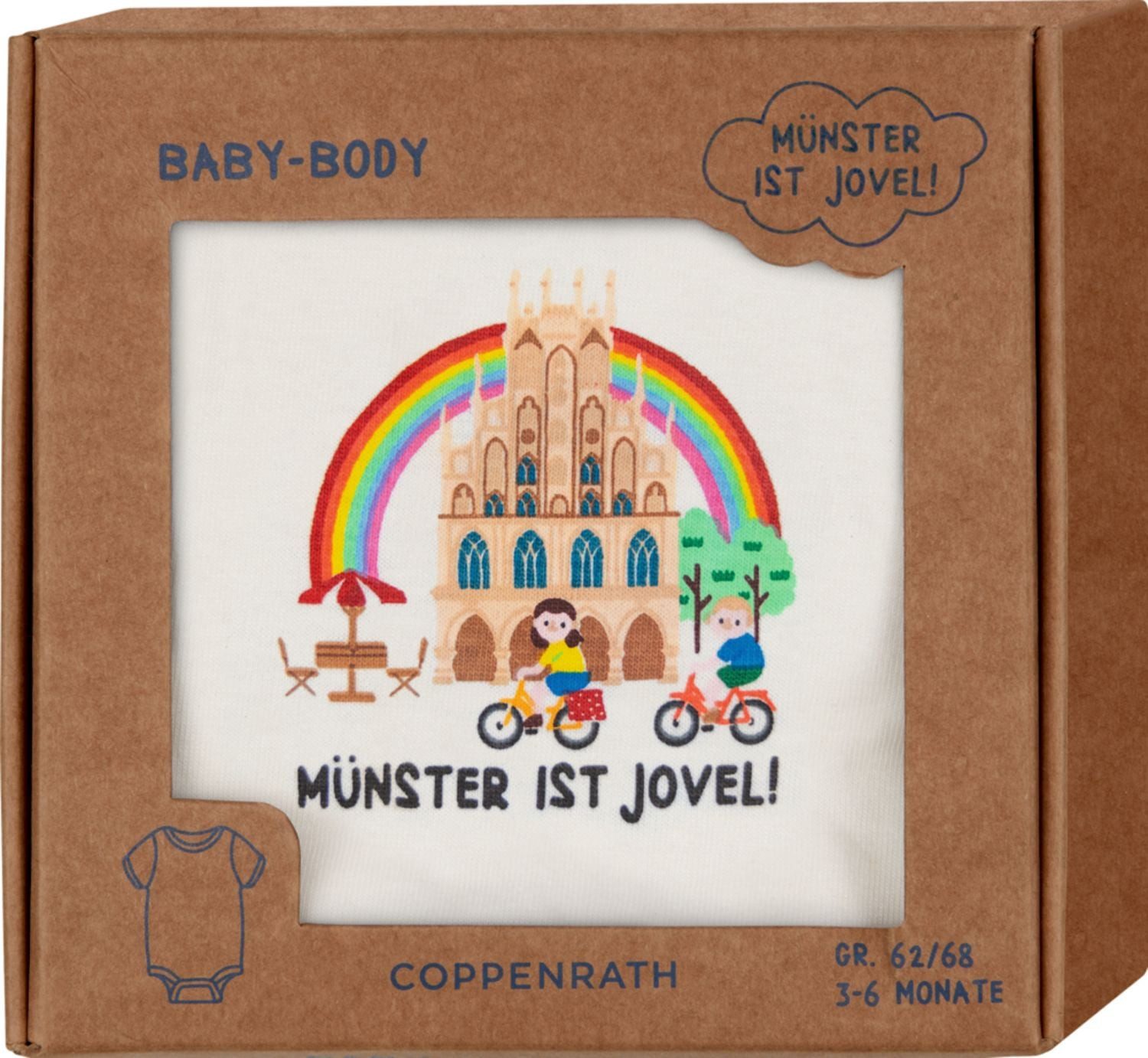 Coppenrath Teller-Set Baby-Body - Münster ist jovel!, one size (Gr.62/68), 100% Baumwolle