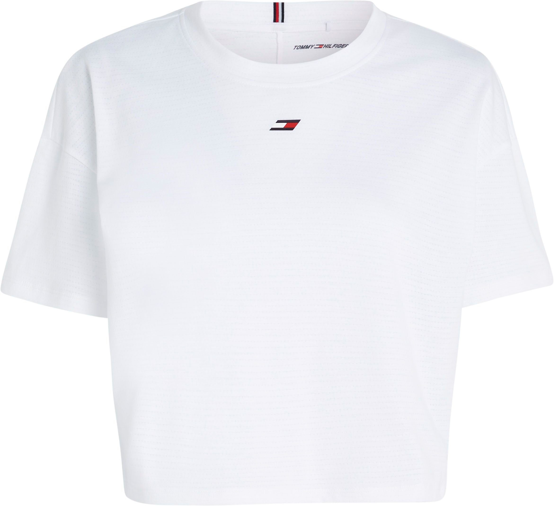 Tommy Hilfiger Sport T-Shirt ESSENTIALS RELAXED CROPPED TEE in modischer cropped Form Th-Optic-White | Sport-T-Shirts