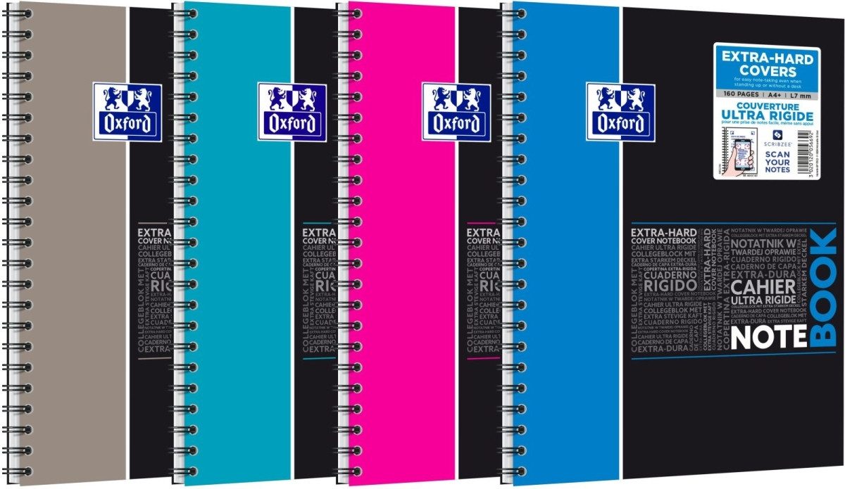 Notizbuch Notebook Studium A4+ liniert 7mm 80 Blatt 90 g/qm Optik Paper farbig s