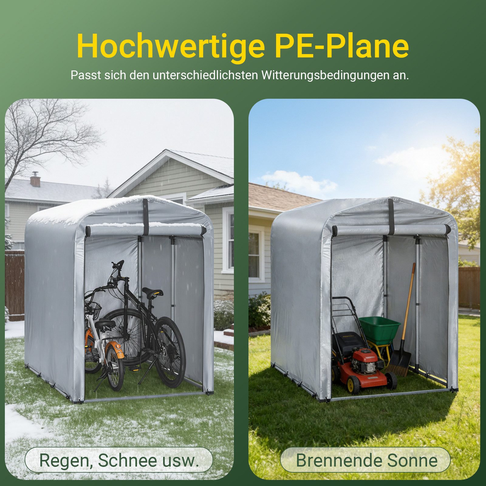 SoBuy Gerätehaus KLS11, Fahrradschuppen für Regenschutz Terrasse Motorrad Garage, Fahrradgarage Geräteschuppen Fahrradgarage, UV-Schutz Regenschutz