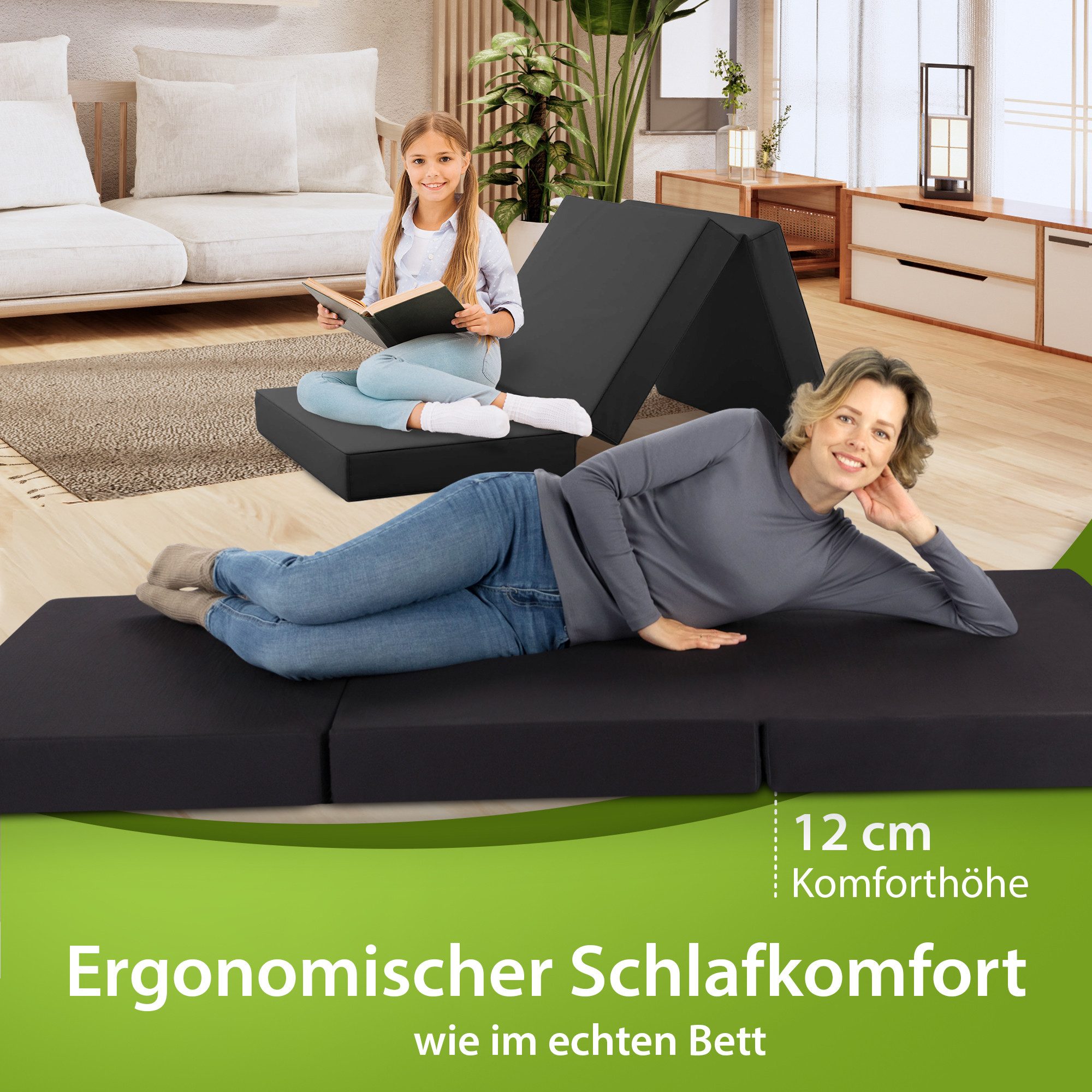 Klappmatratze Luxus Faltmatratze, klappbare Gästematratze, faltbare Matratz günstig online kaufen