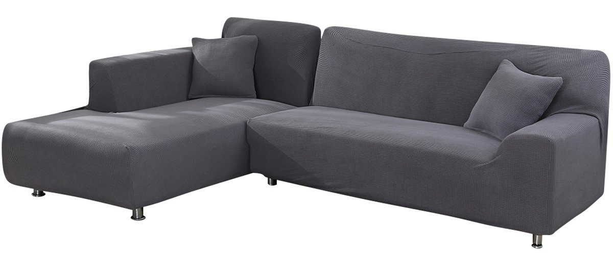 Sofahusse »L Form Schnittsofa Husse Sofabezug, Stretch Jacquard, Universal, 3 Sitzer+3 Sitzer«, Rosnek, mit Strukturoptik