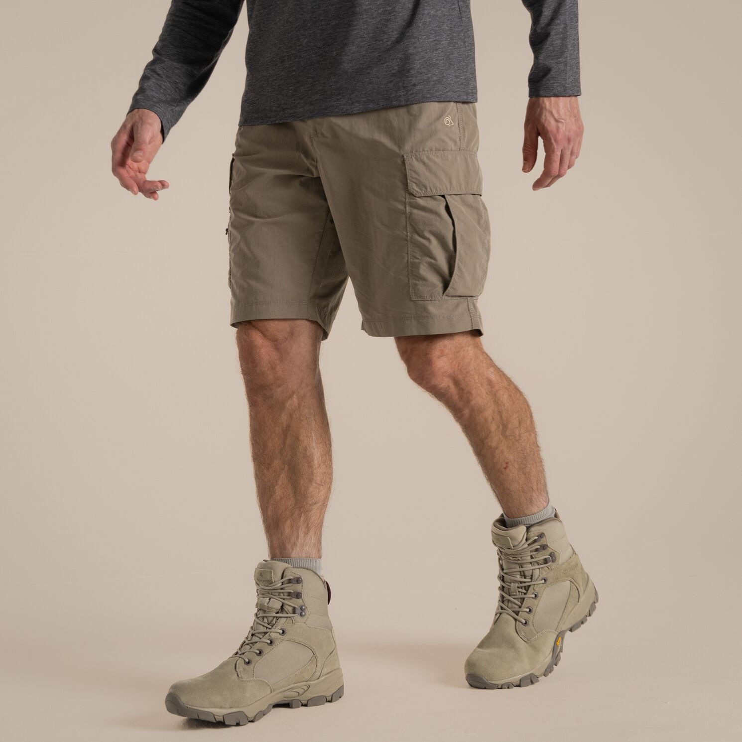 Craghoppers Softshellhose Craghoppers - Nosilife Shorts NL Cargo II kurze Hosen, beige
