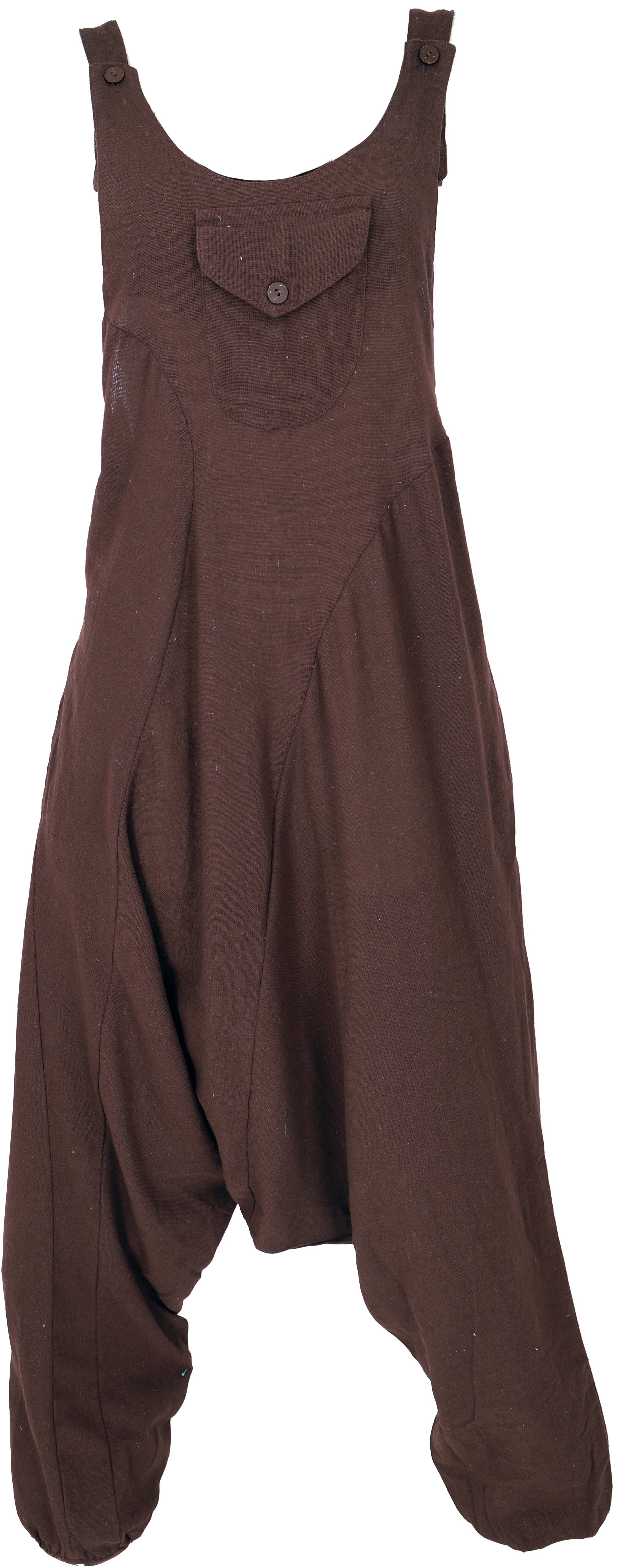 Guru-Shop Relaxhose Natürliche Boho Latzhose, Overall, luftiger.. Ethno Style, alternative Bekleidung