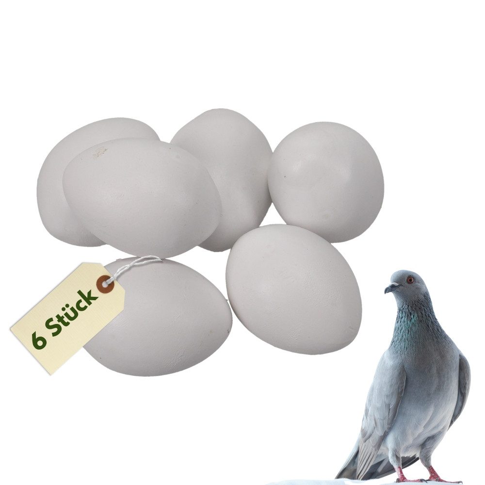 GarPet Nistkasten 6x Legeeier Kunsteier Nesteier Gipseier Taubeneier 15gr 40x30 mm