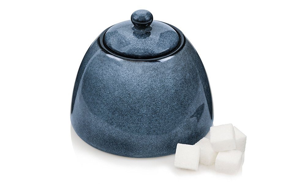 SÄNGER Zuckerdose Darwin, Steingut, (Set, 2-tlg., 1x Zuckerdose, 1x Deckel), Handmade, 260 ml, spülmaschinengeeignet