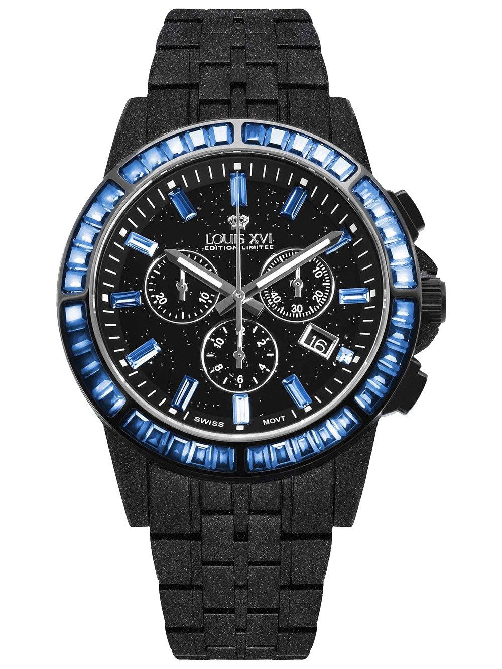 LOUIS XVI Quarzuhr Louis XVI LXVI1181 Herrenuhr Majesté Frosted Iced Out Chronograph 43m Louis XVI LXVI1181 Herrenuhr Majesté Frosted Iced Out Chronograph 43mm 10ATM