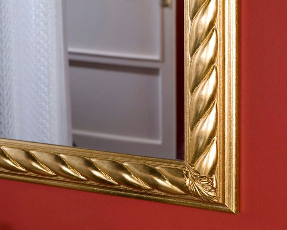 x außen: Größe 64cm Ravenna, 4cm, Modell Blattgold rechteckig, Wandspiegel 84cm ASR x Rahmendesign