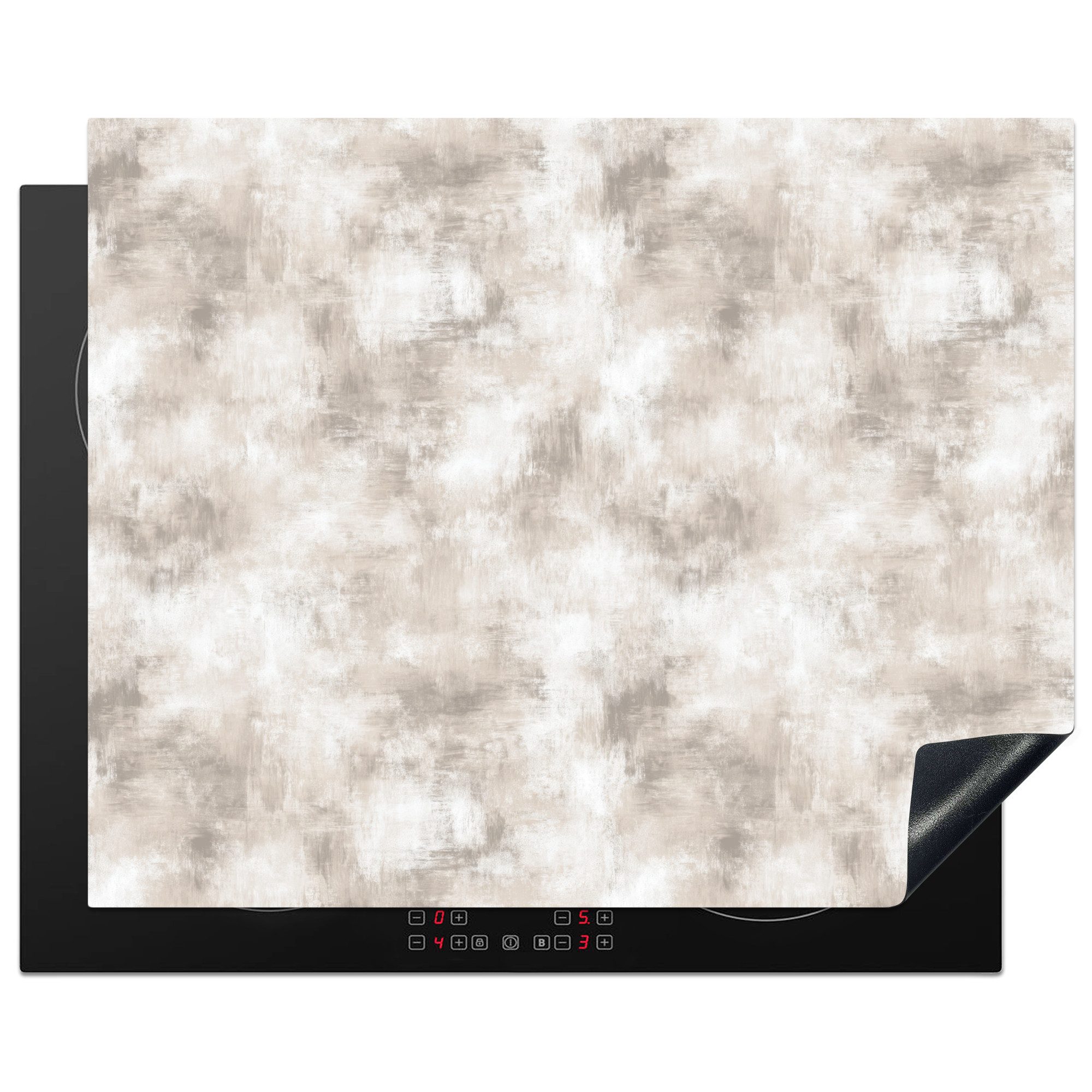 MuchoWow Herd-Abdeckplatte Organisch - Gemustert - Melange, Vinyl, (1 tlg), Abdeckung Induktionskochfeld Schutzmatte, Küche Deko, 65x52 cm