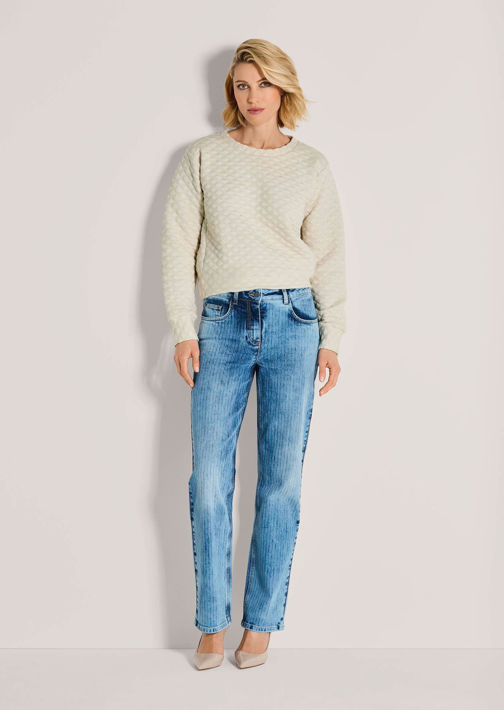MADELEINE Gerade Jeans Kurzgröße: High Waist Five-Pocket-Jeans Gerade Hose günstig online kaufen