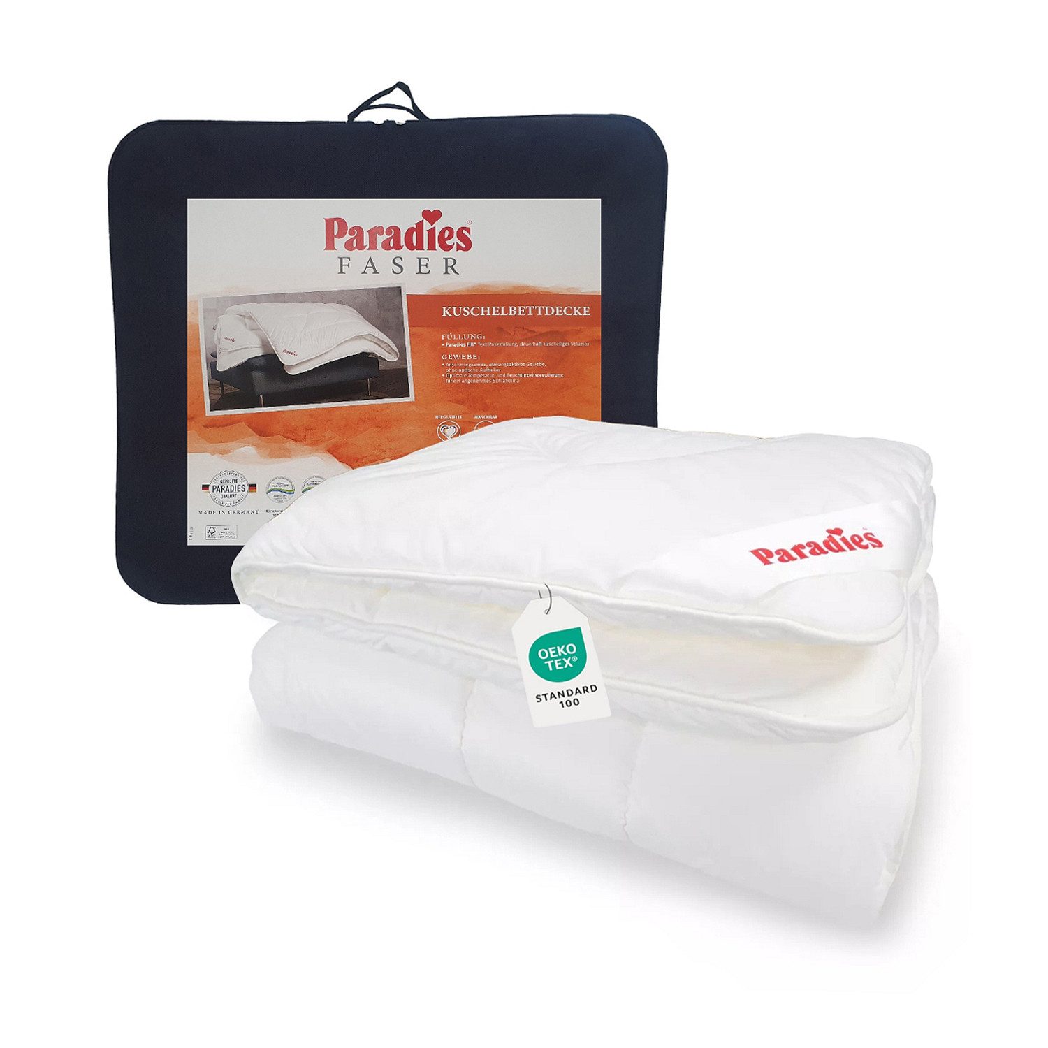 Paradies Kunstfaserbettdecke Paradies Halia-Fill winterwarm extra warme Bettdecke Decke 135x200, Füllung: Paradies Fill Fasertechnologie für dauerhaft kuscheliges Volumen, 50% recycelt., Bezug: 100% Baumwolle, veredelt mit Aloe vera