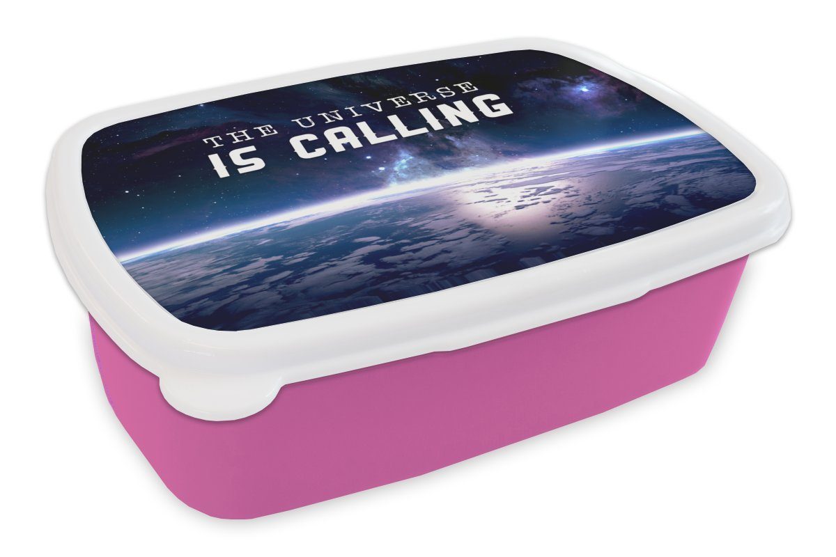 Direktimport MuchoWow Lunchbox Zitate - Snackbox, 'Das ruft' Universum Kinder, Kinder - für Brotbox rosa Mädchen, Sprichwörter - -, Jungen (2-tlg), - Brotdose Kunststoff, Erwachsene, Kunststoff
