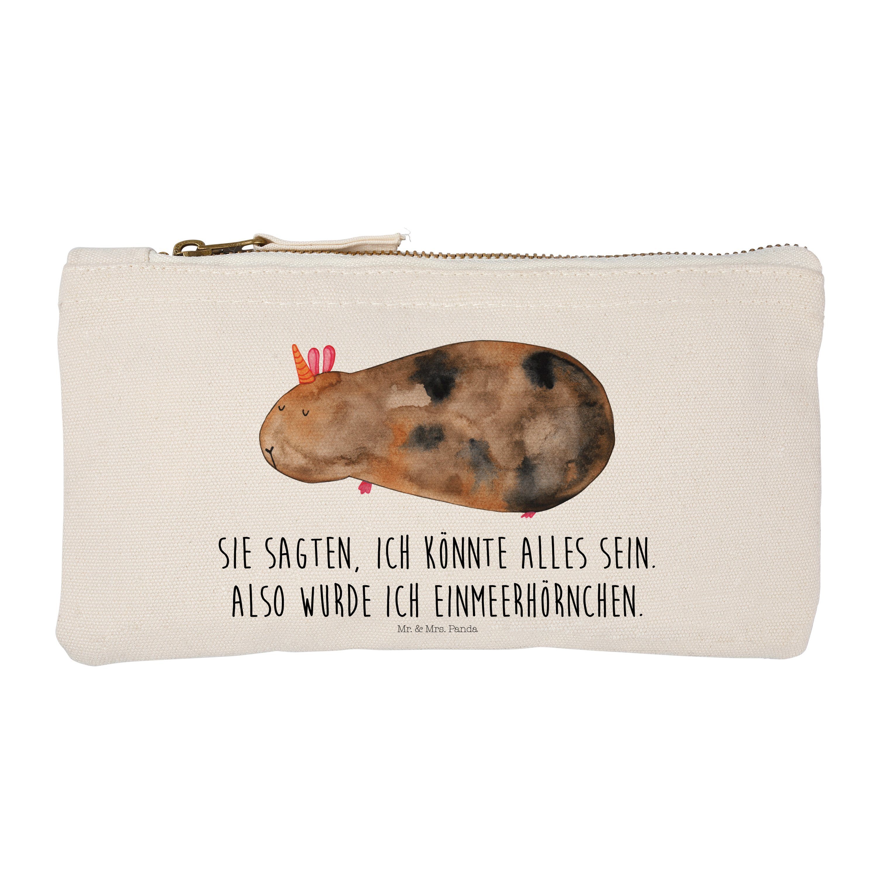 Mr. & Mrs. Panda Kosmetiktasche Meerhörnchen Wunsch - Weiß - Geschenk, Unicorn, Makeup, Etui, Meerico (1-tlg)