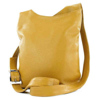 modamoda de Schultertasche T221, Echtleder Handmade in Italy