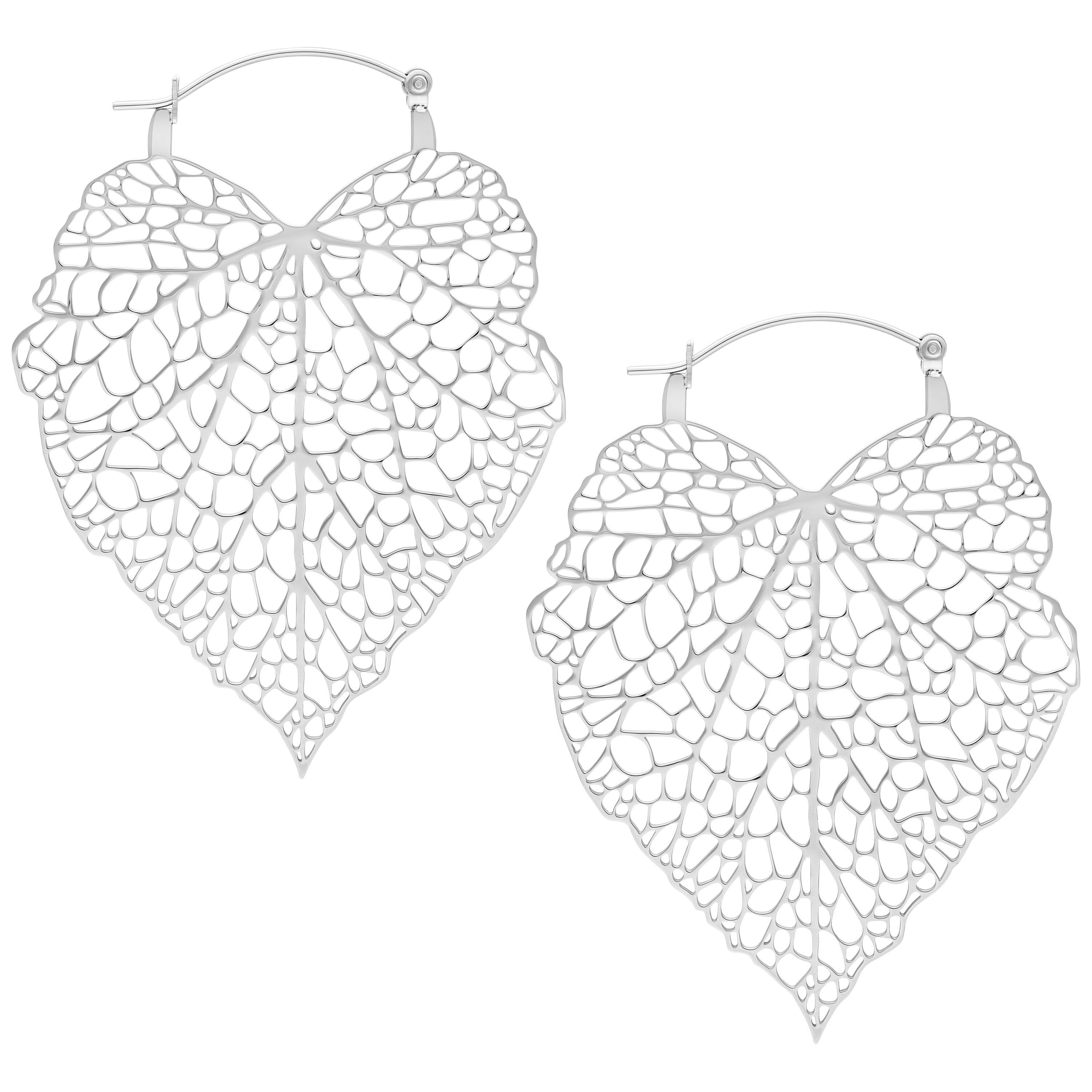 Paar Ohrhänger Lovely Leaf Hoops